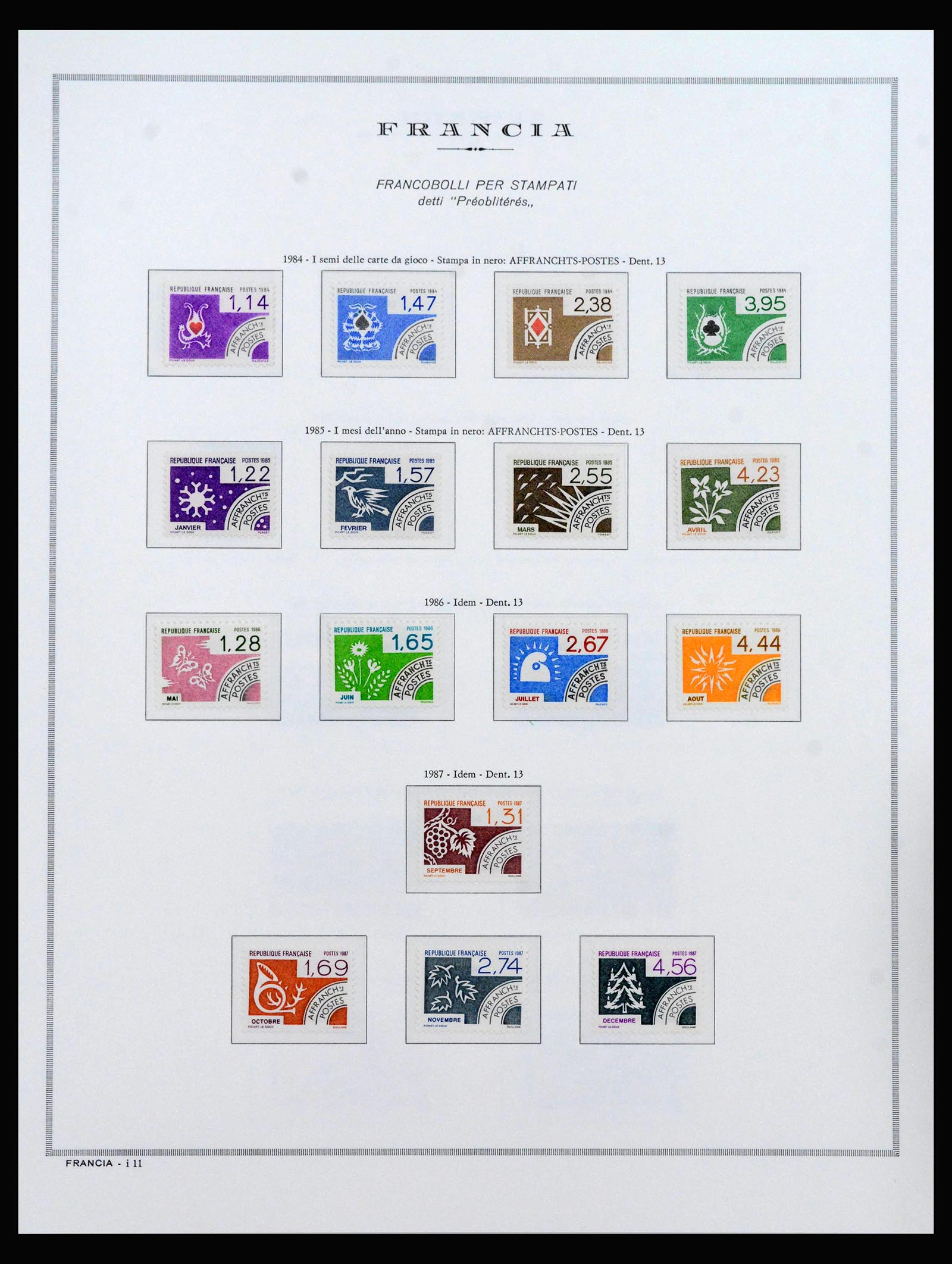 40153 0010 - Stamp collection 40153 France precancels 1920-1992.