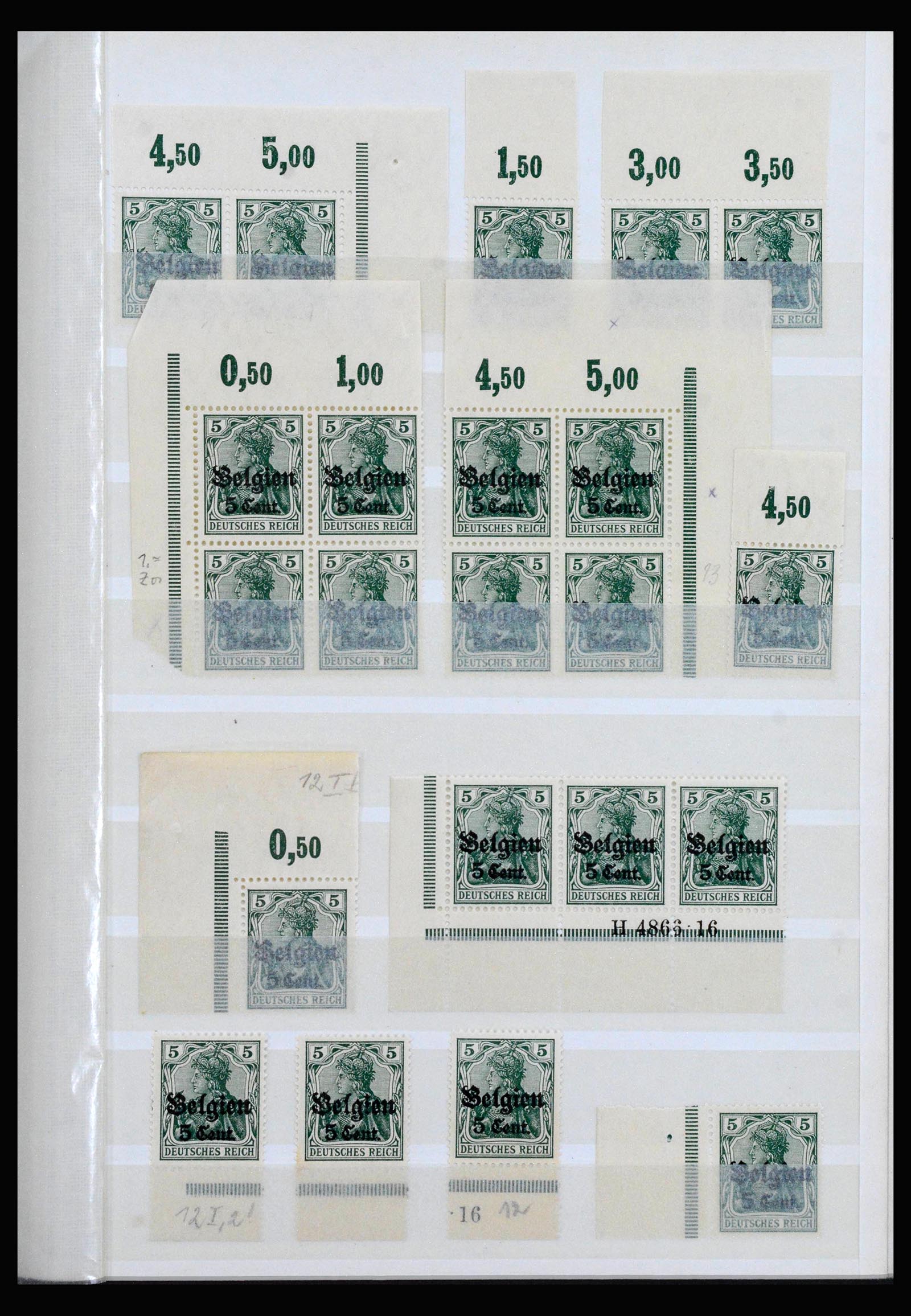 40162 0009 - Postzegelverzameling 40162 Duitse bezetting in België 1914-1916.