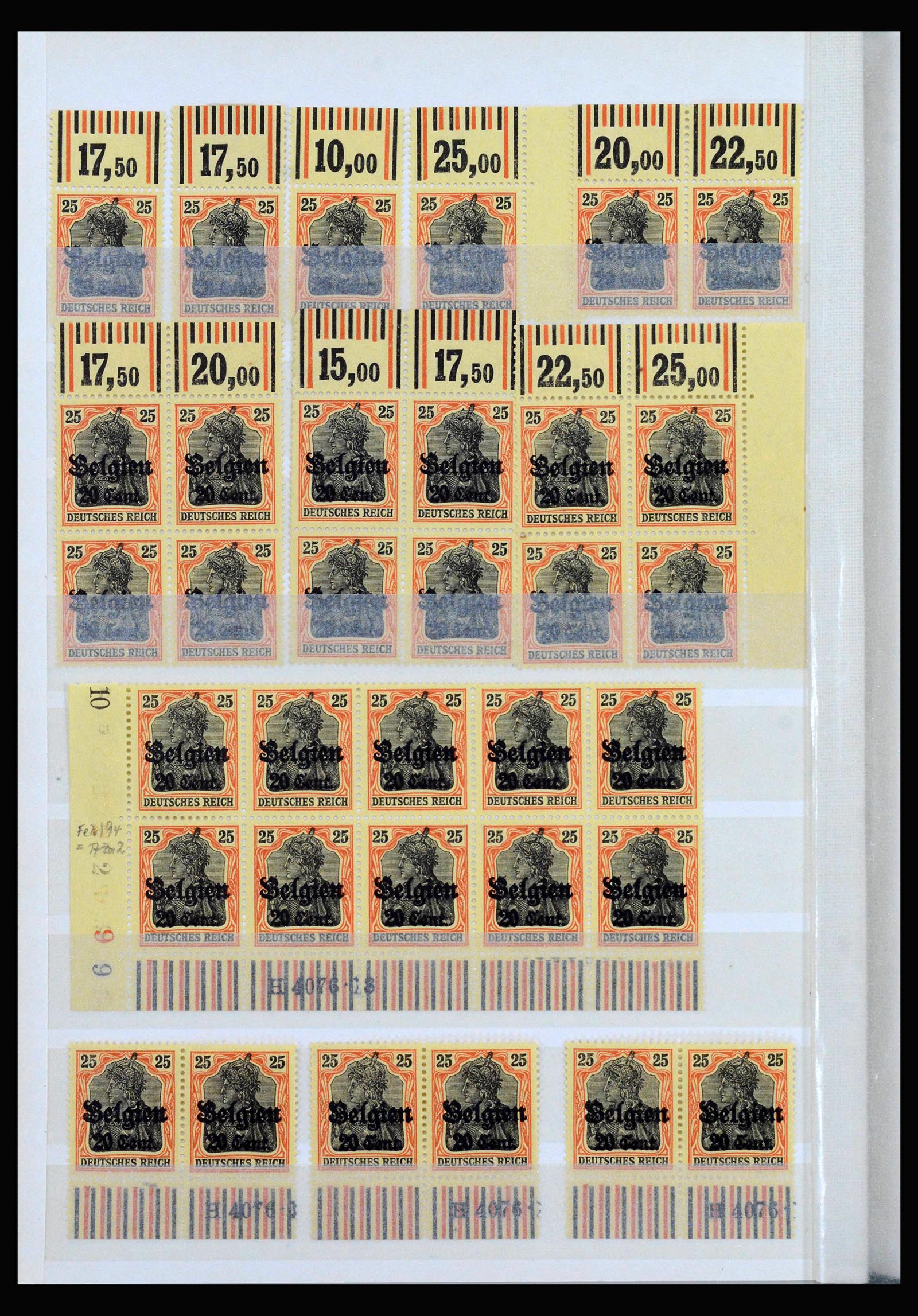 40162 0017 - Postzegelverzameling 40162 Duitse bezetting in België 1914-1916.