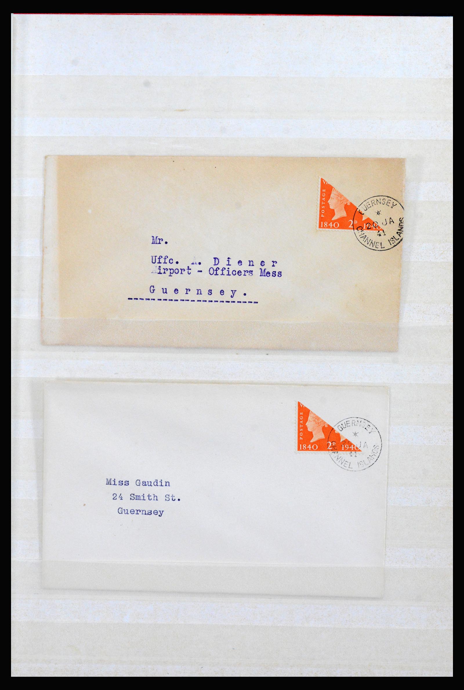40167 0001 - Postzegelverzameling 40167 Guernsey en Jersey 1941-1942.