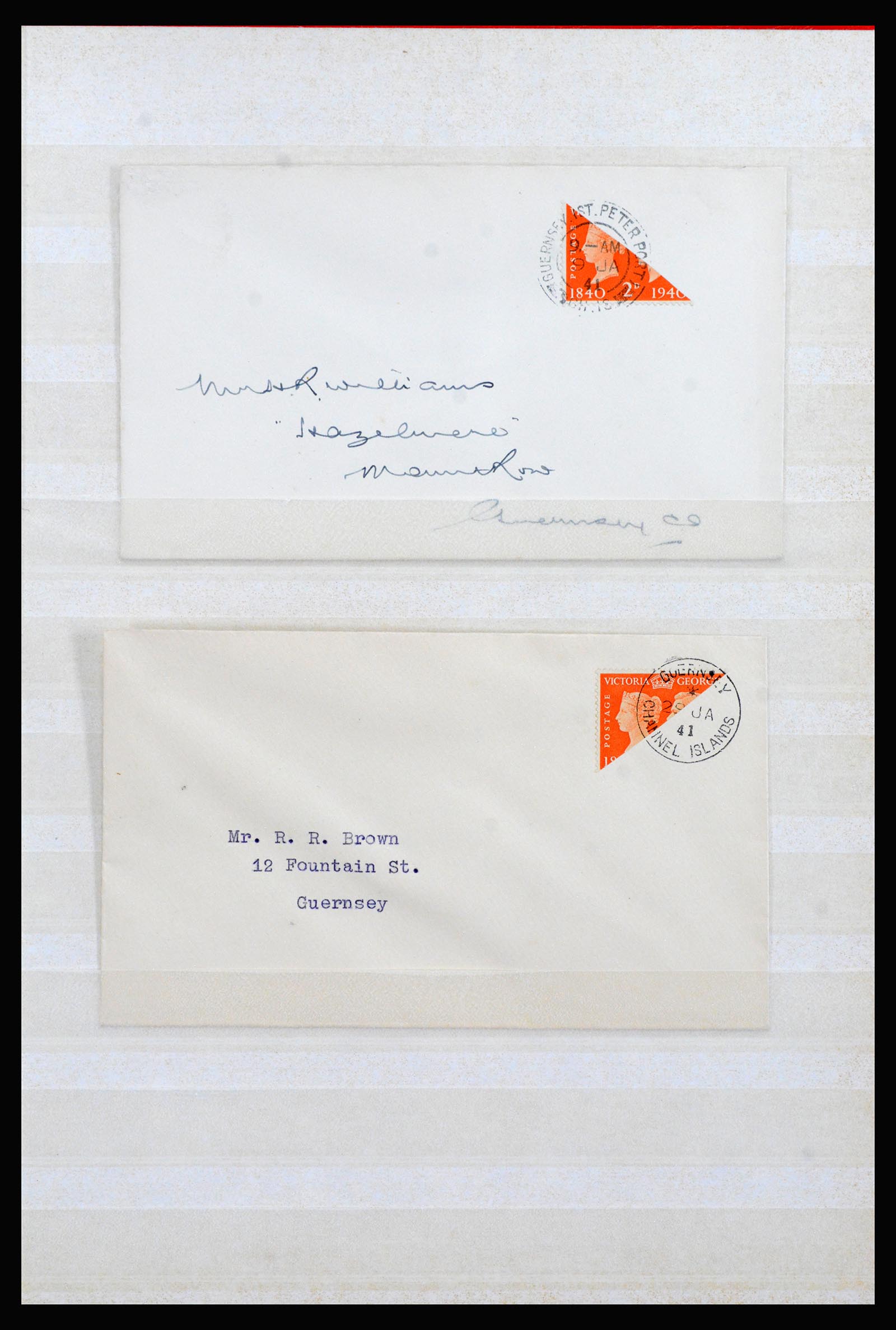 40167 0005 - Postzegelverzameling 40167 Guernsey en Jersey 1941-1942.