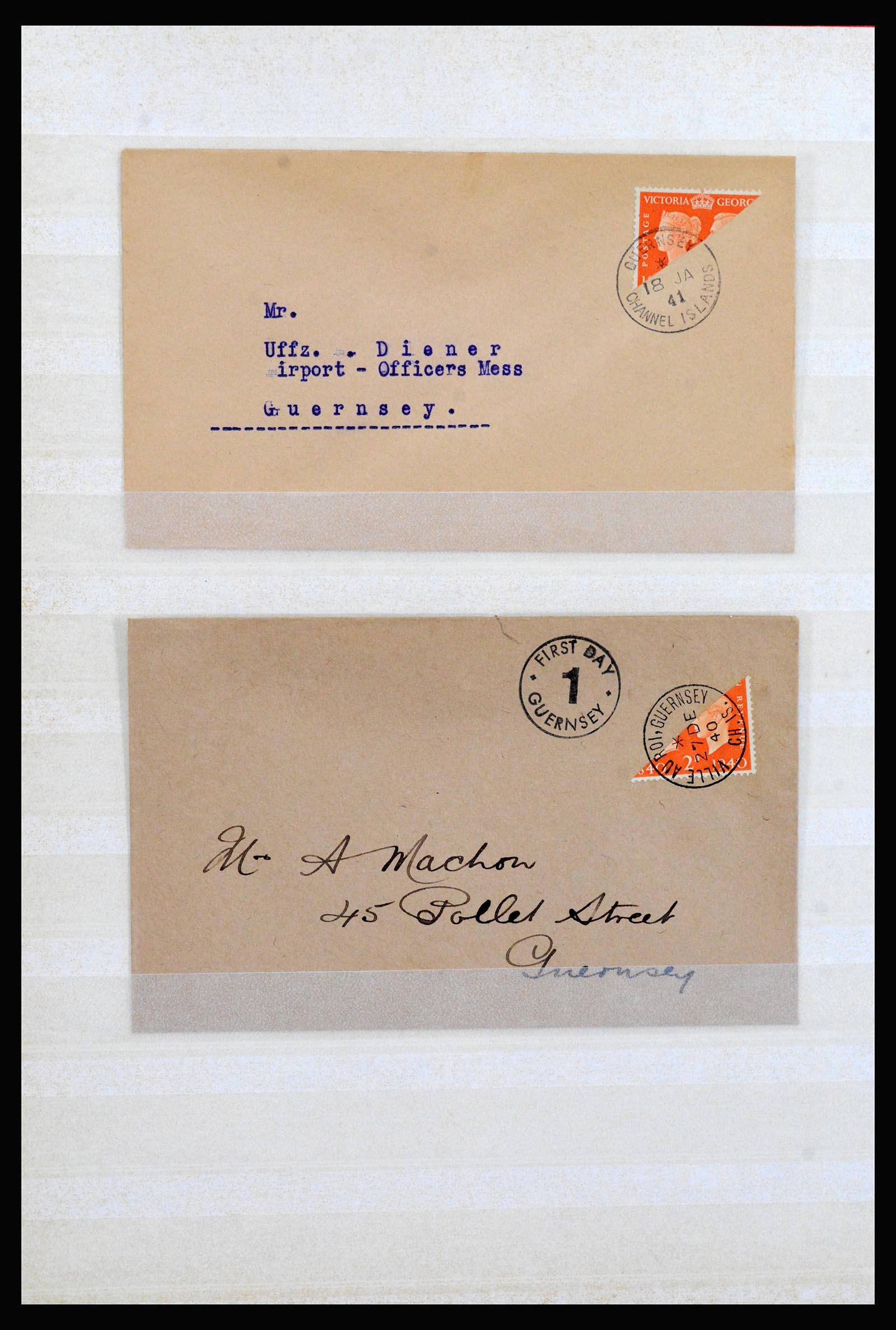 40167 0006 - Postzegelverzameling 40167 Guernsey en Jersey 1941-1942.