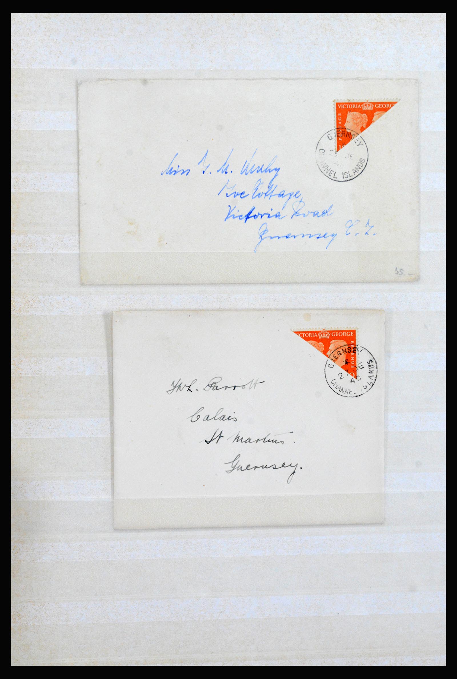 40167 0008 - Postzegelverzameling 40167 Guernsey en Jersey 1941-1942.