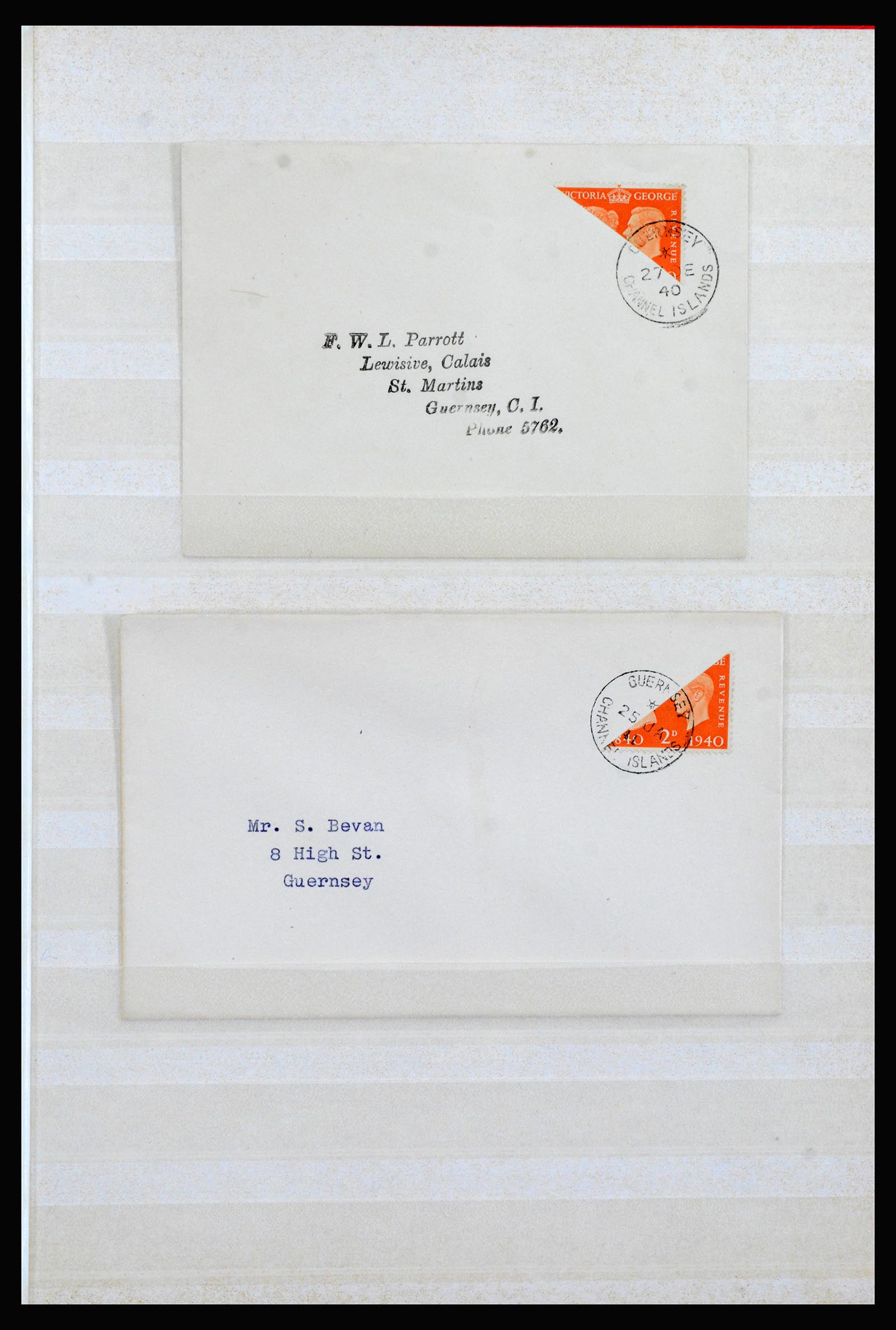 40167 0009 - Postzegelverzameling 40167 Guernsey en Jersey 1941-1942.