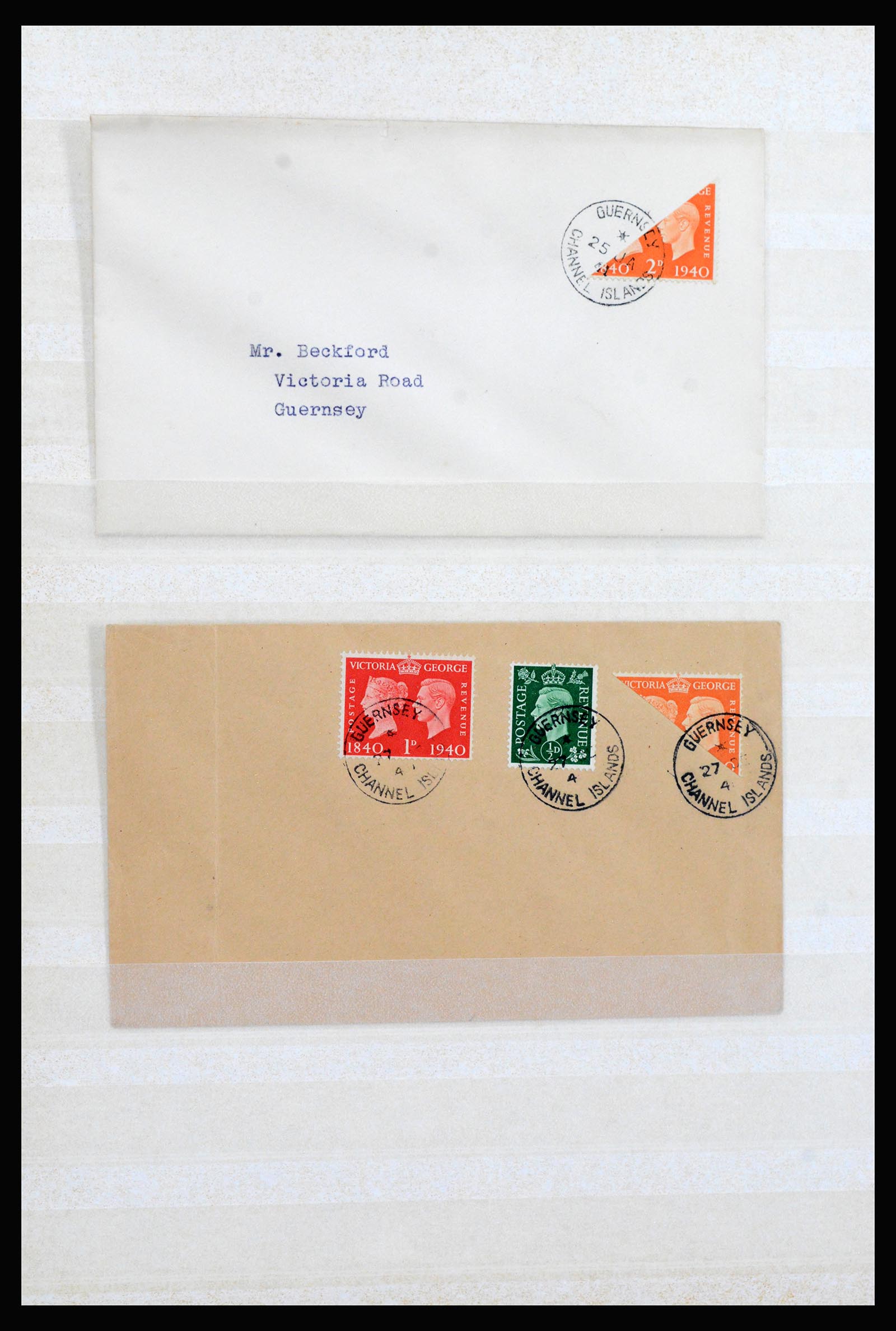 40167 0010 - Postzegelverzameling 40167 Guernsey en Jersey 1941-1942.