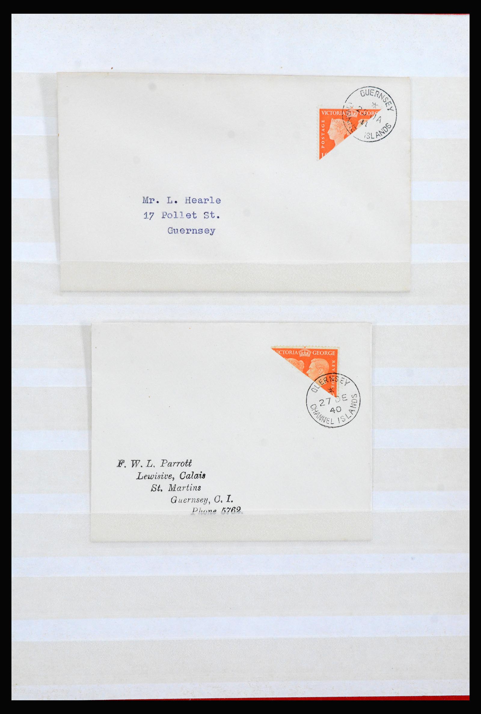 40167 0013 - Postzegelverzameling 40167 Guernsey en Jersey 1941-1942.