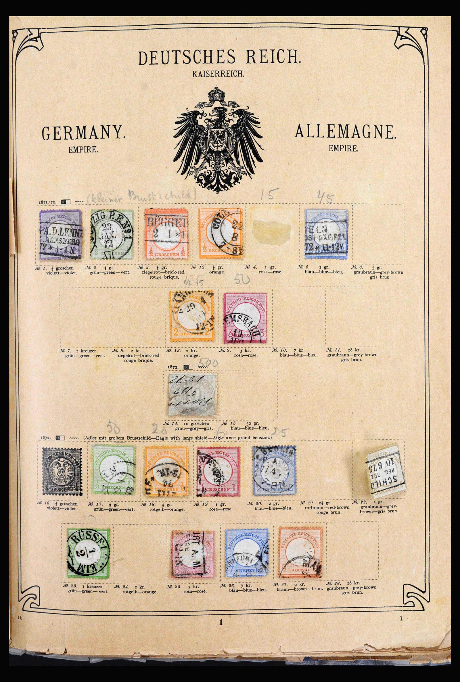 40180 0004 - Postzegelverzameling 40180 Wereld klassiek 1840-1910.