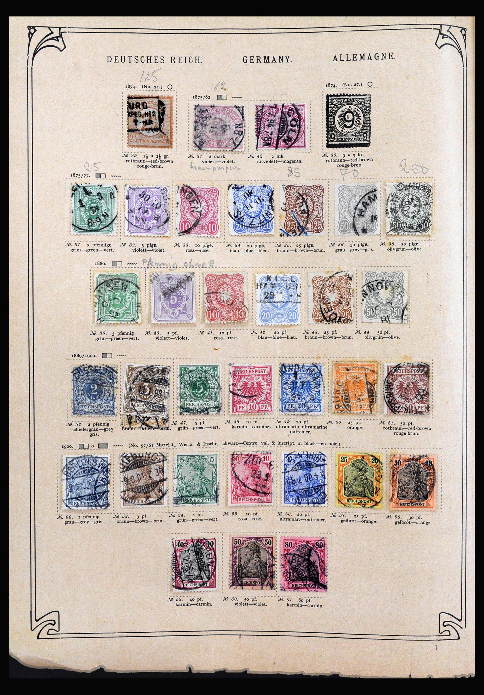 40180 0005 - Postzegelverzameling 40180 Wereld klassiek 1840-1910.