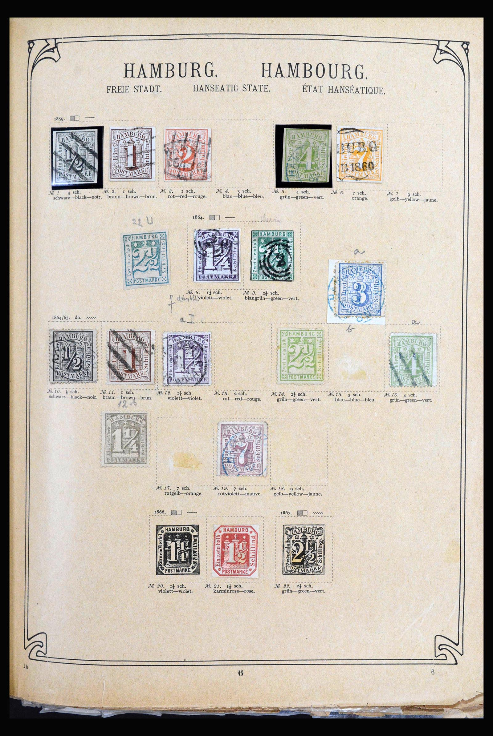 40180 0017 - Postzegelverzameling 40180 Wereld klassiek 1840-1910.