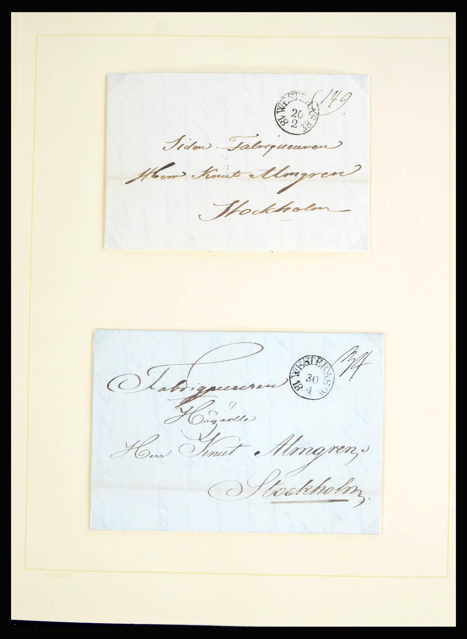 40181 0006 - Postzegelverzameling 40181 Zweden brieven 1826-1936.