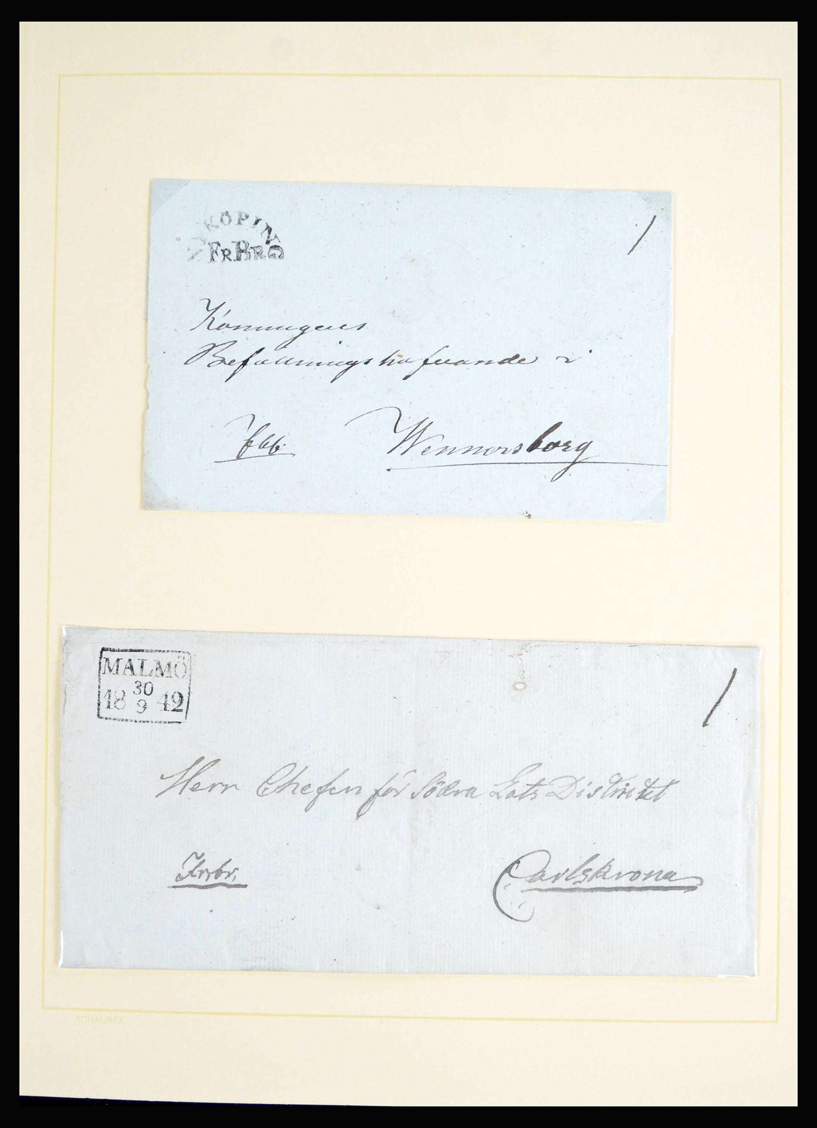 40181 0008 - Postzegelverzameling 40181 Zweden brieven 1826-1936.