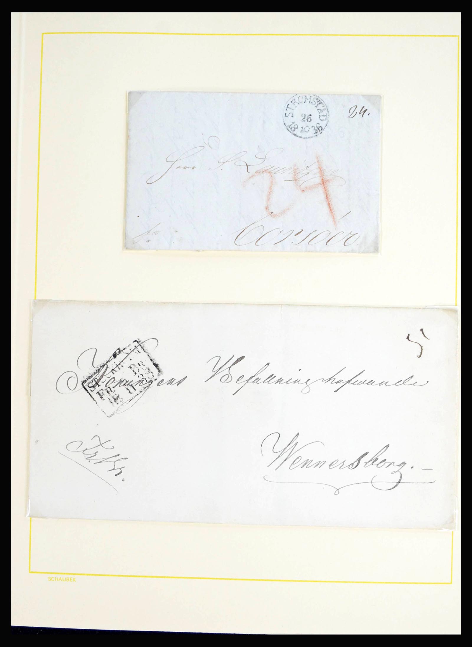 40181 0009 - Postzegelverzameling 40181 Zweden brieven 1826-1936.