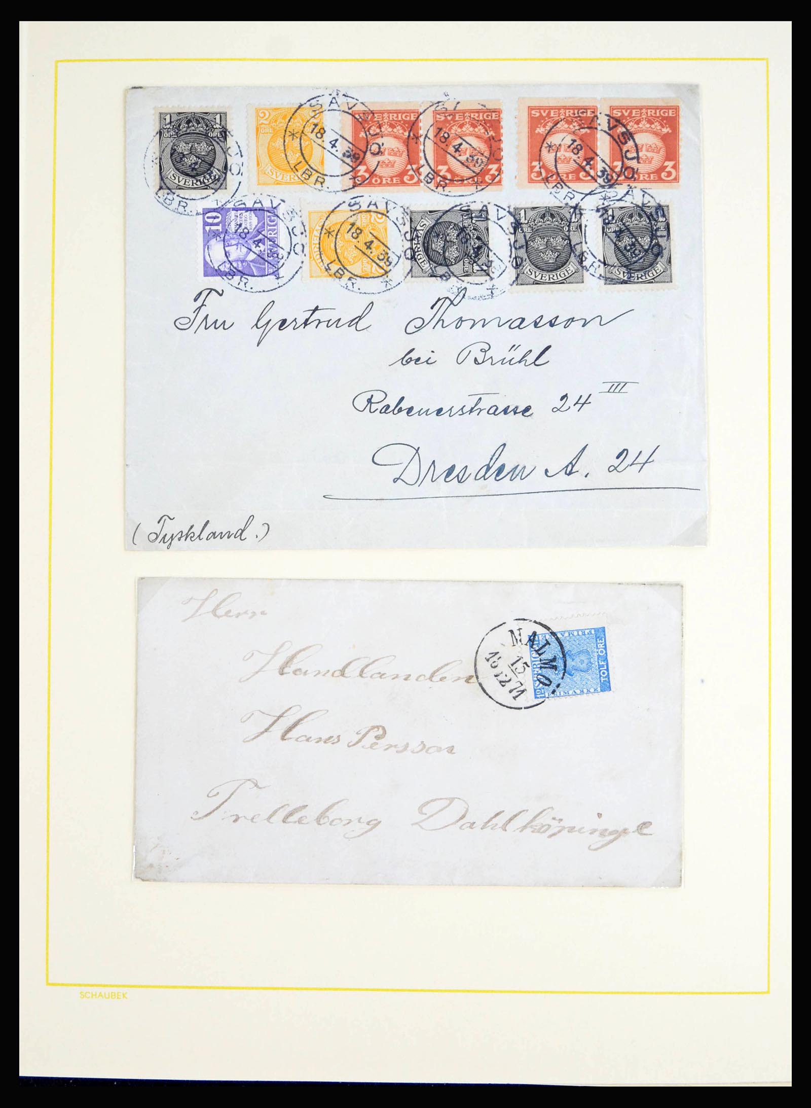 40181 0013 - Postzegelverzameling 40181 Zweden brieven 1826-1936.