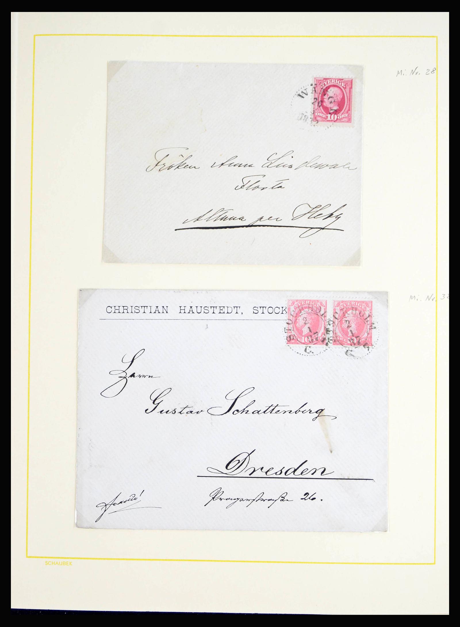 40181 0016 - Postzegelverzameling 40181 Zweden brieven 1826-1936.