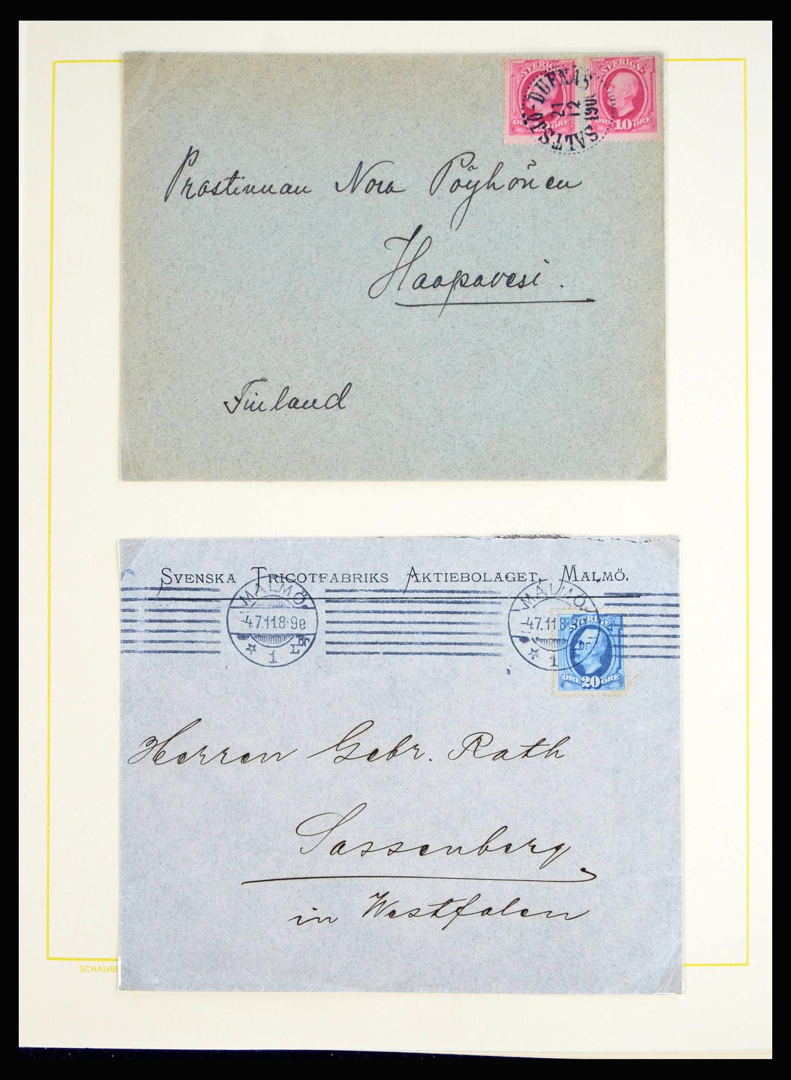 40181 0018 - Postzegelverzameling 40181 Zweden brieven 1826-1936.
