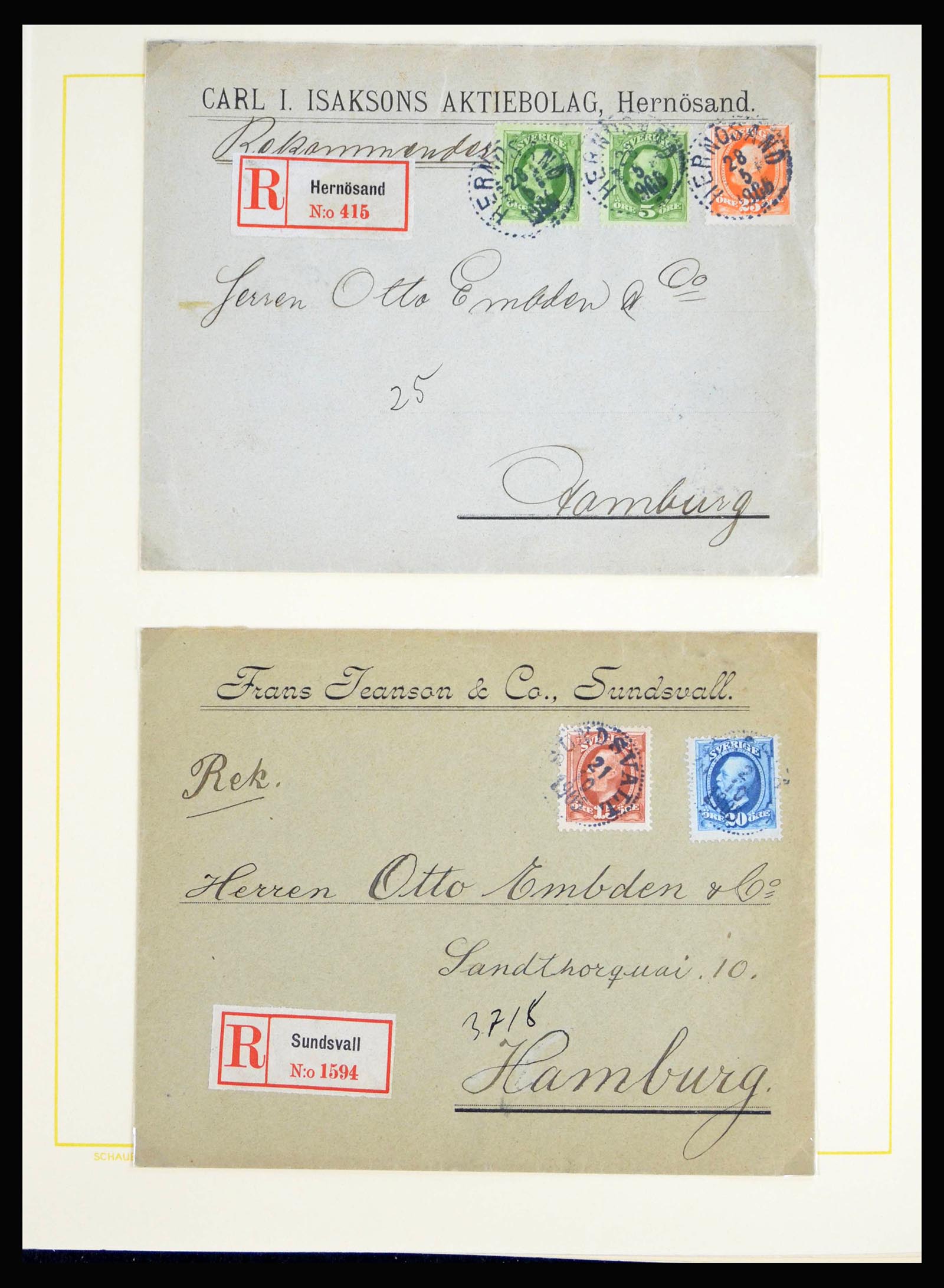40181 0020 - Postzegelverzameling 40181 Zweden brieven 1826-1936.