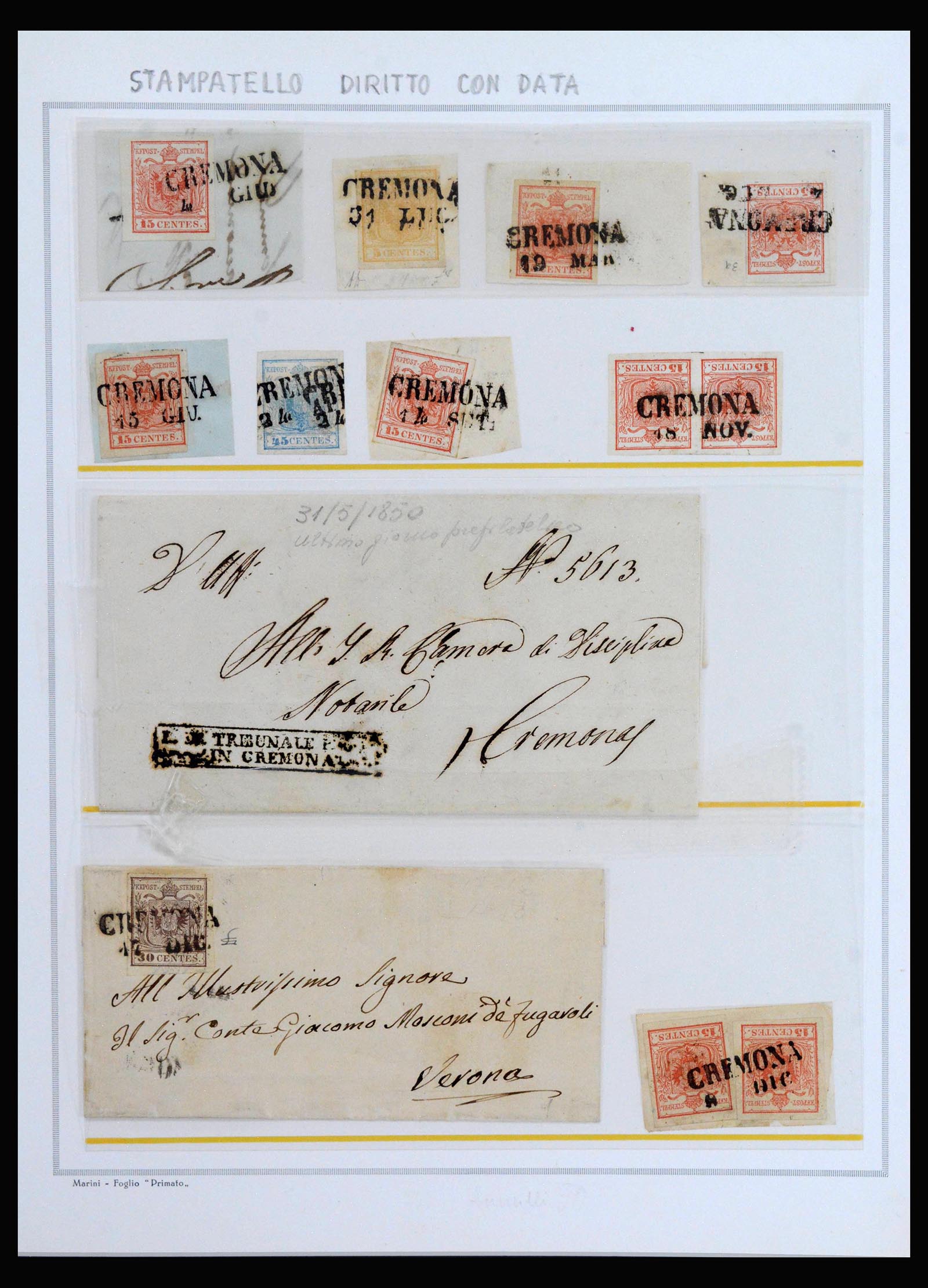 40183 0001 - Postzegelverzameling 40183 Lombardije-Venetië en Sardinië 1850-1860.