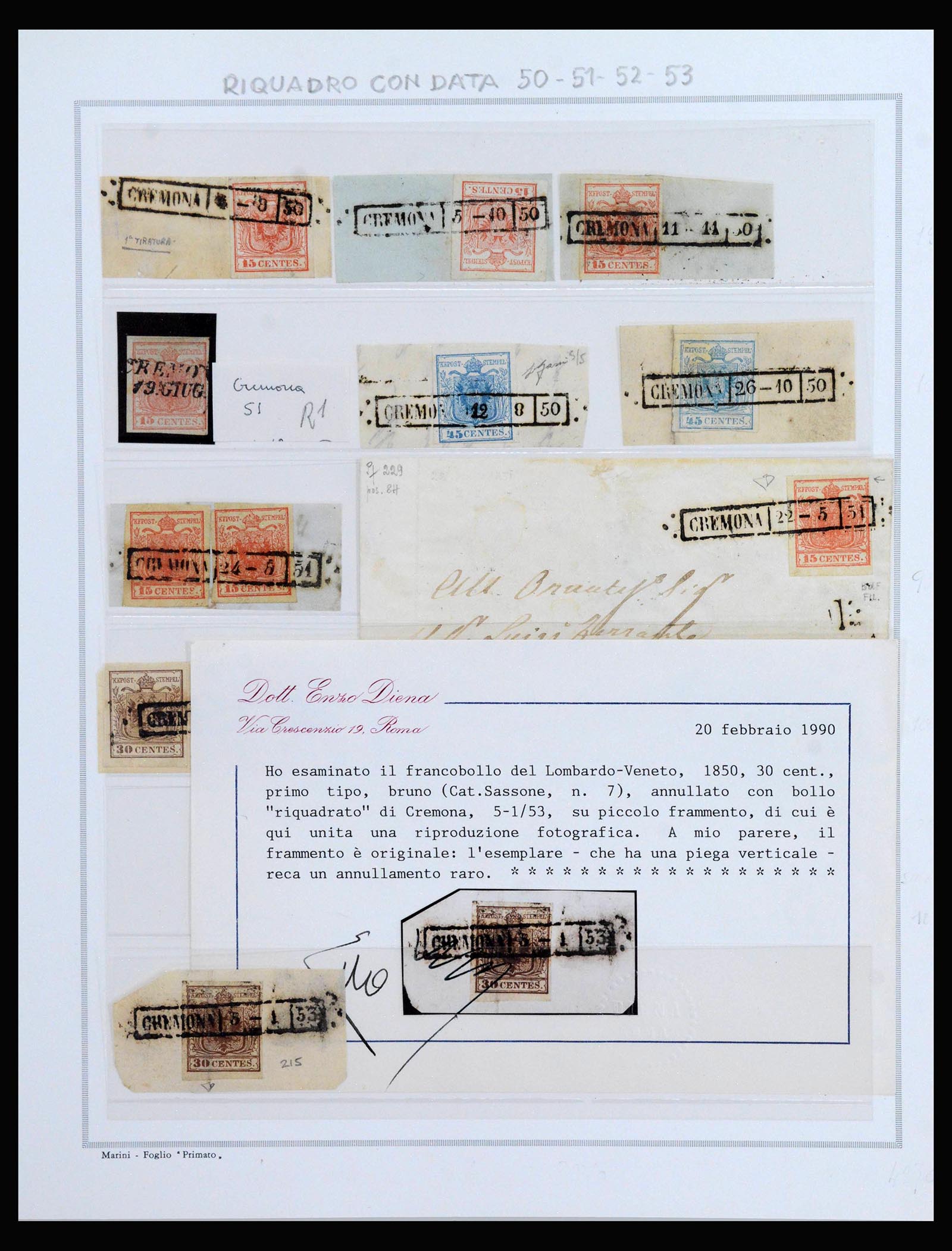 40183 0006 - Postzegelverzameling 40183 Lombardije-Venetië en Sardinië 1850-1860.