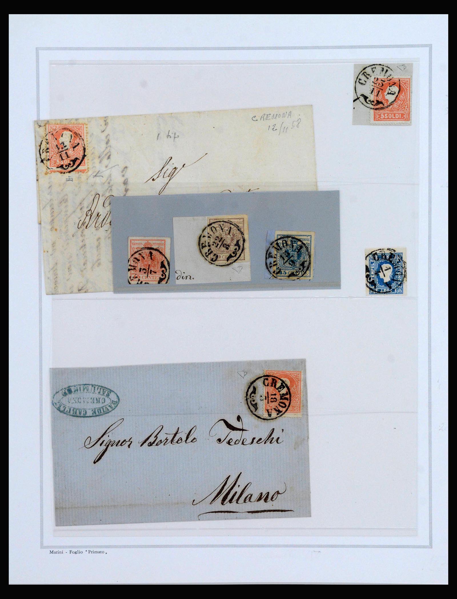 40183 0009 - Postzegelverzameling 40183 Lombardije-Venetië en Sardinië 1850-1860.