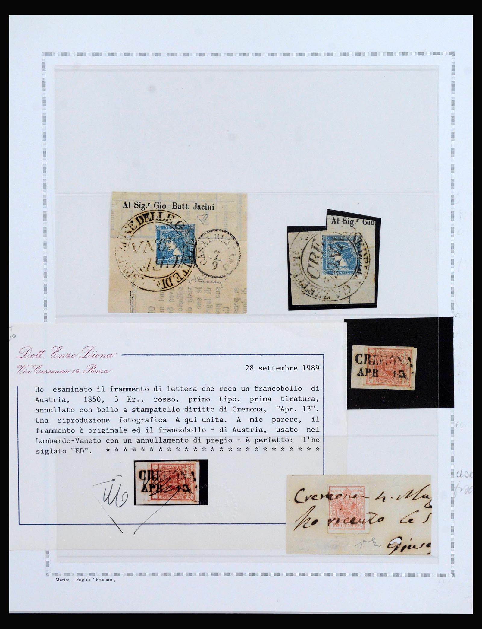 40183 0014 - Postzegelverzameling 40183 Lombardije-Venetië en Sardinië 1850-1860.