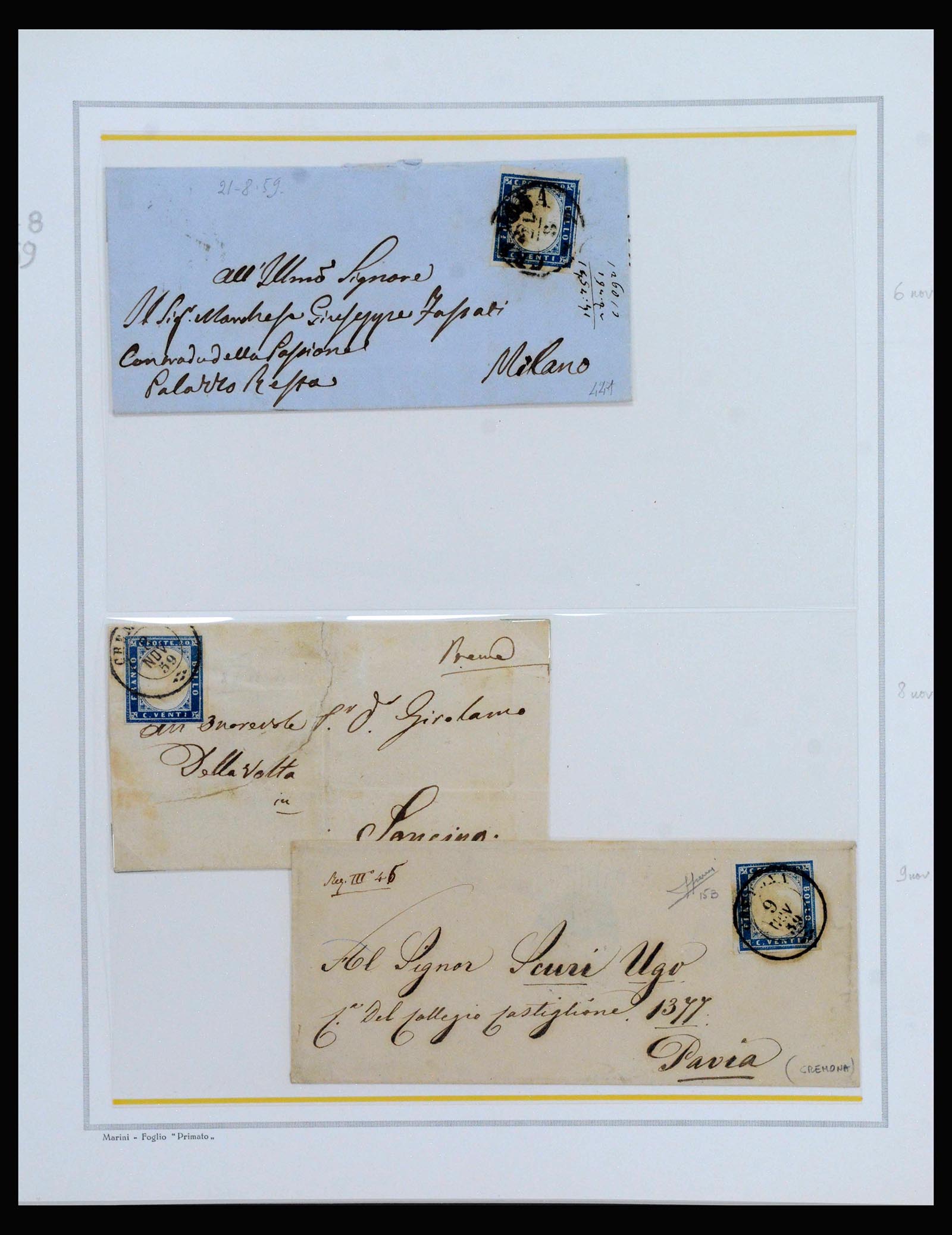 40183 0017 - Postzegelverzameling 40183 Lombardije-Venetië en Sardinië 1850-1860.