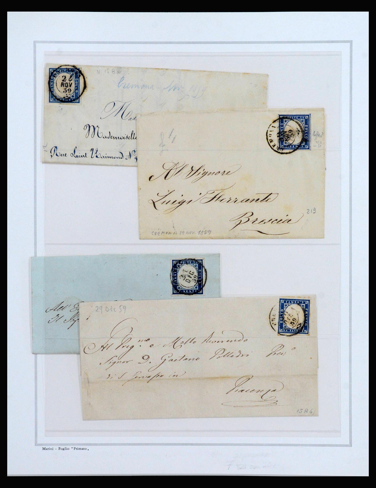 40183 0018 - Postzegelverzameling 40183 Lombardije-Venetië en Sardinië 1850-1860.