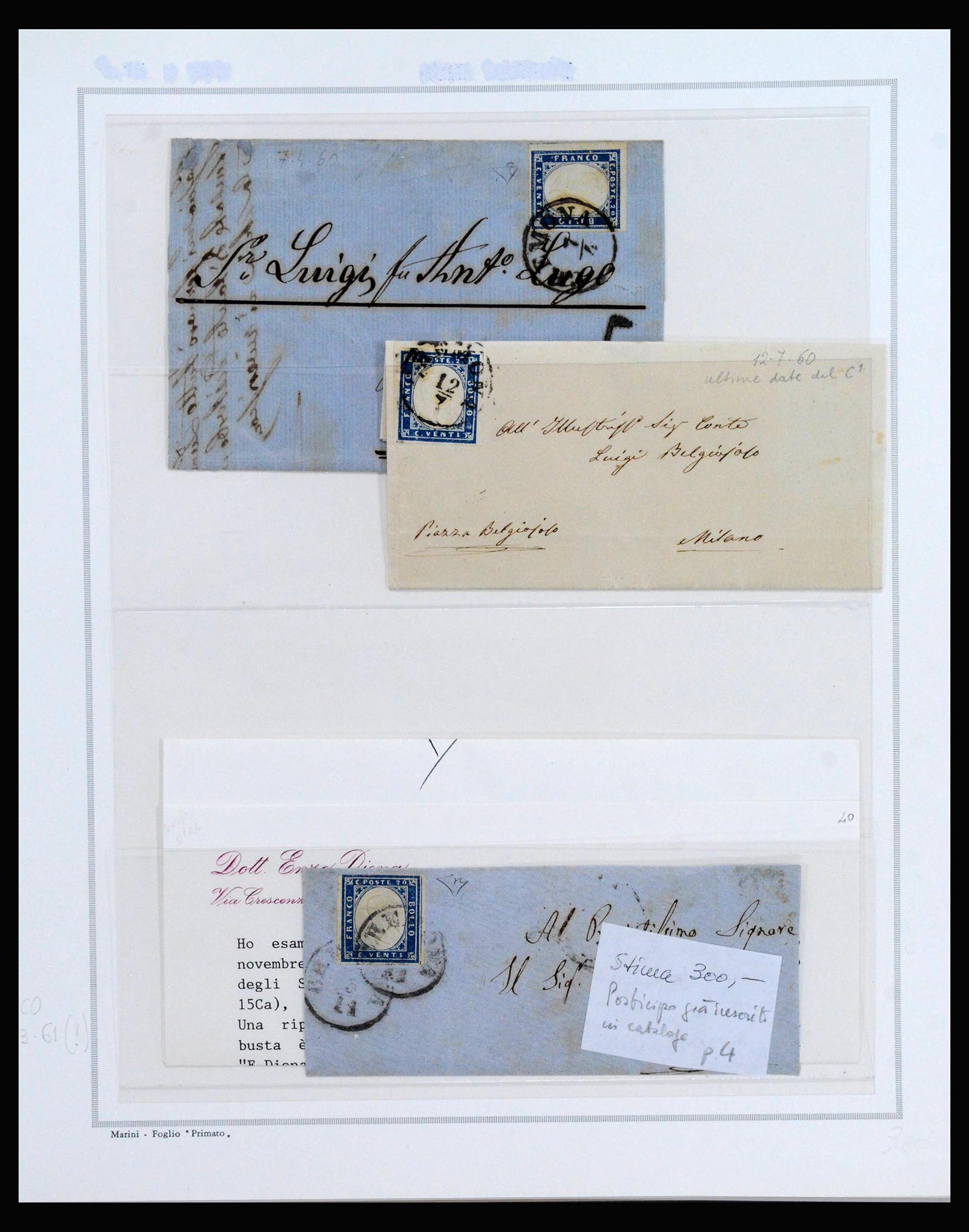 40183 0020 - Postzegelverzameling 40183 Lombardije-Venetië en Sardinië 1850-1860.