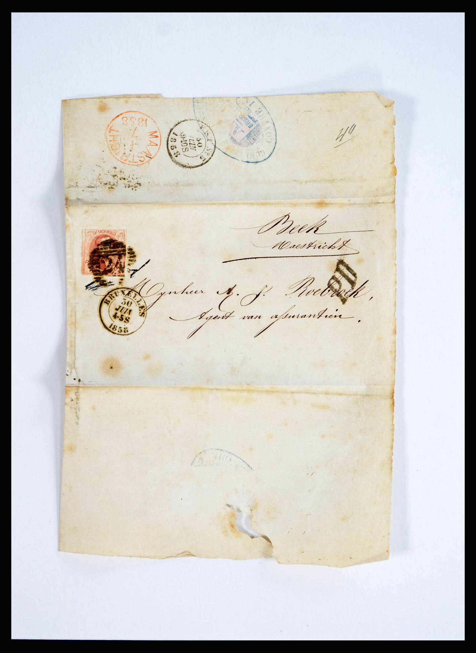 40189 0001 - Postzegelverzameling 40189 België klassieke brieven 1851-1863.