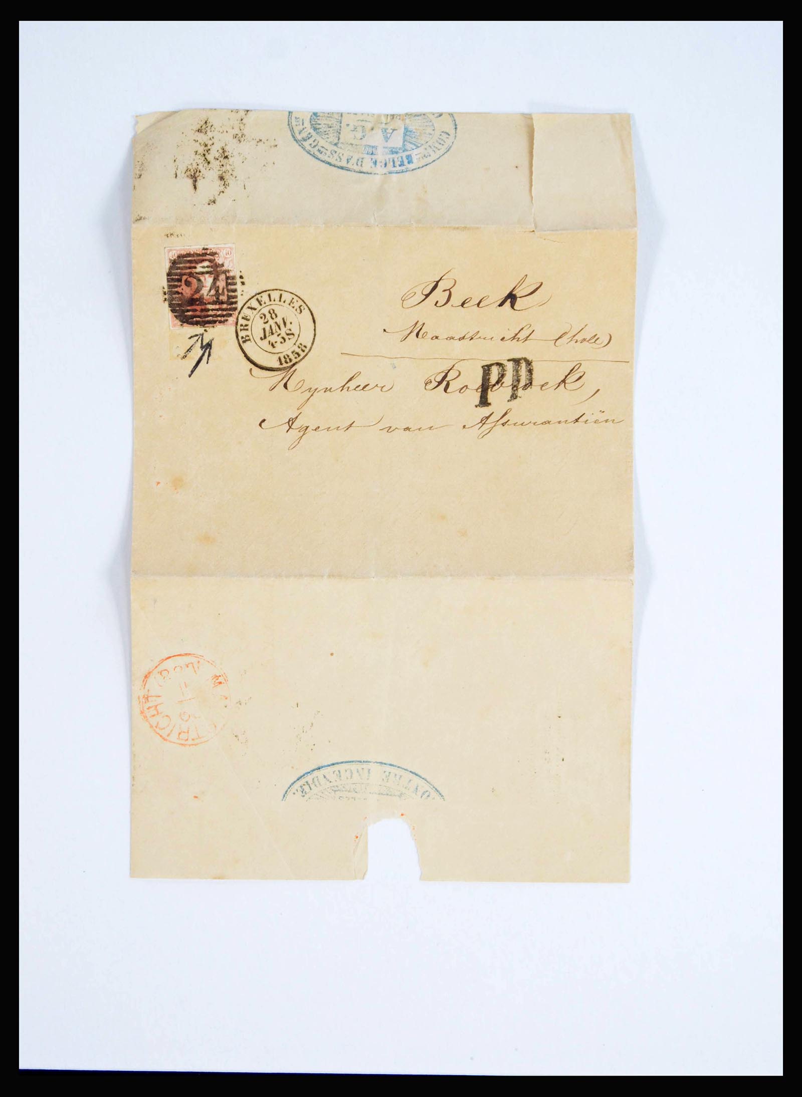 40189 0002 - Postzegelverzameling 40189 België klassieke brieven 1851-1863.