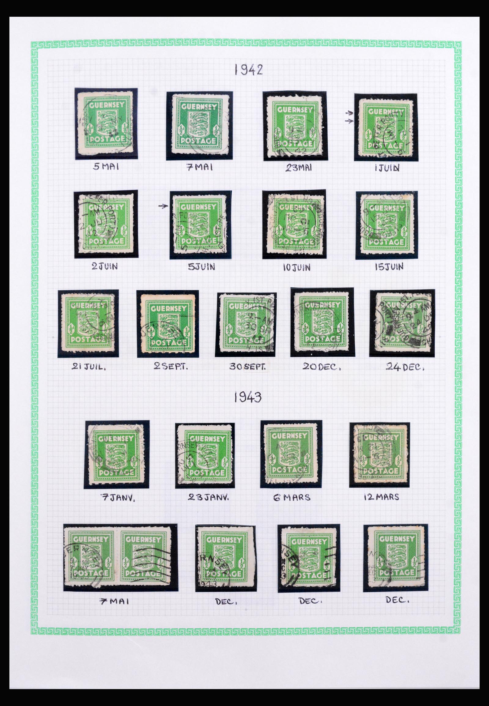 40207 0002 - Postzegelverzameling 40207 Guernsey 1941-1944.