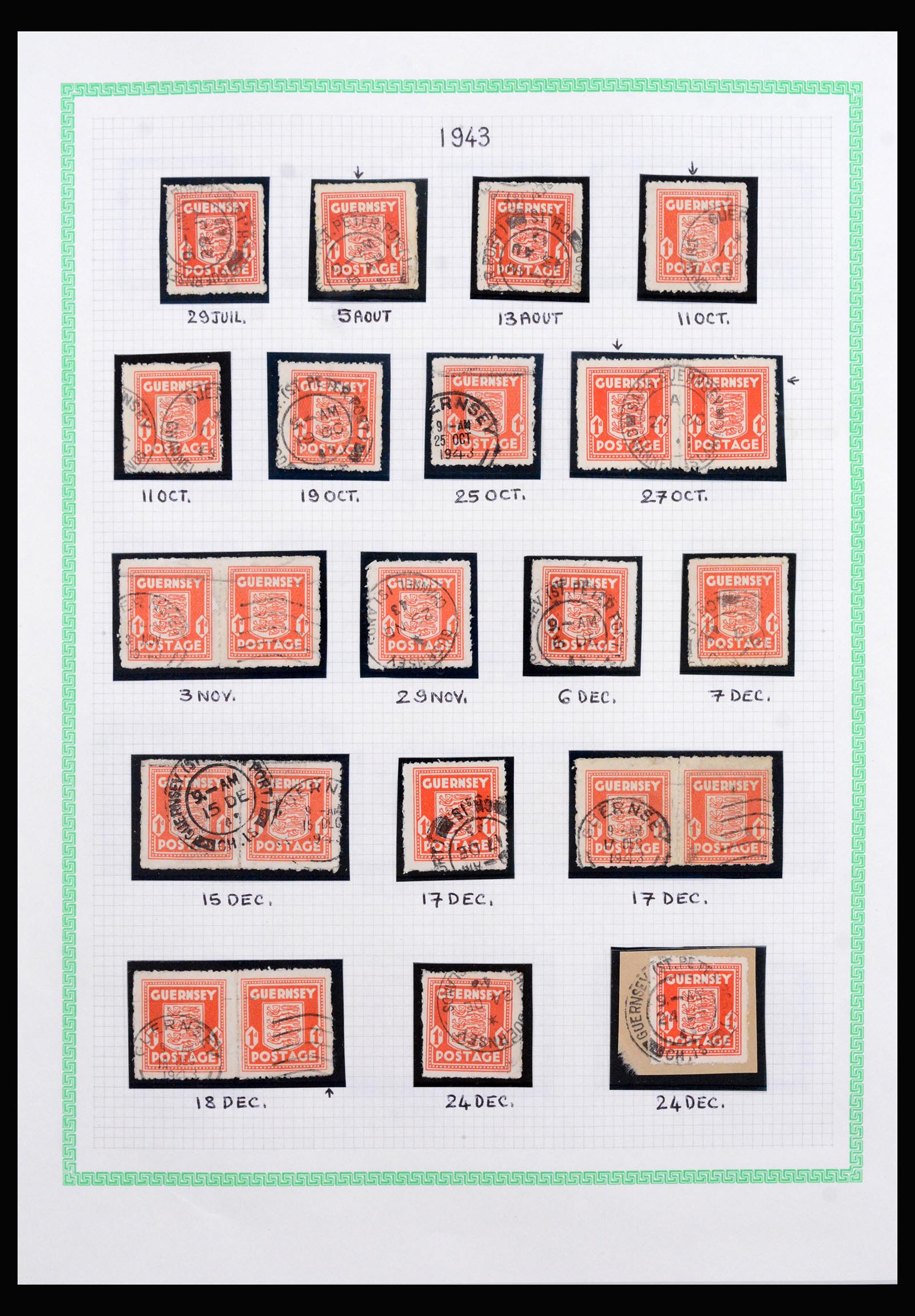 40207 0017 - Postzegelverzameling 40207 Guernsey 1941-1944.