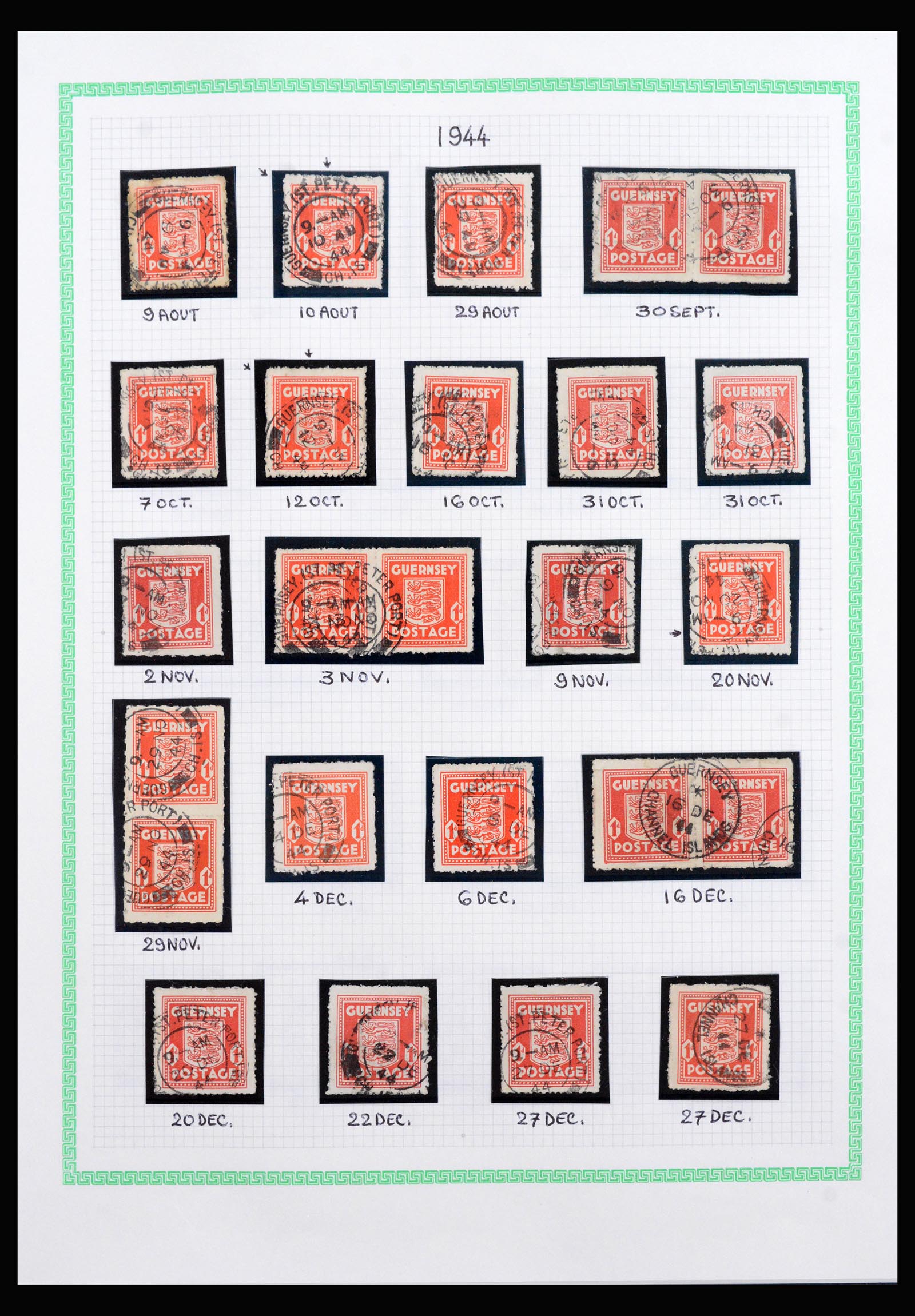 40207 0019 - Postzegelverzameling 40207 Guernsey 1941-1944.