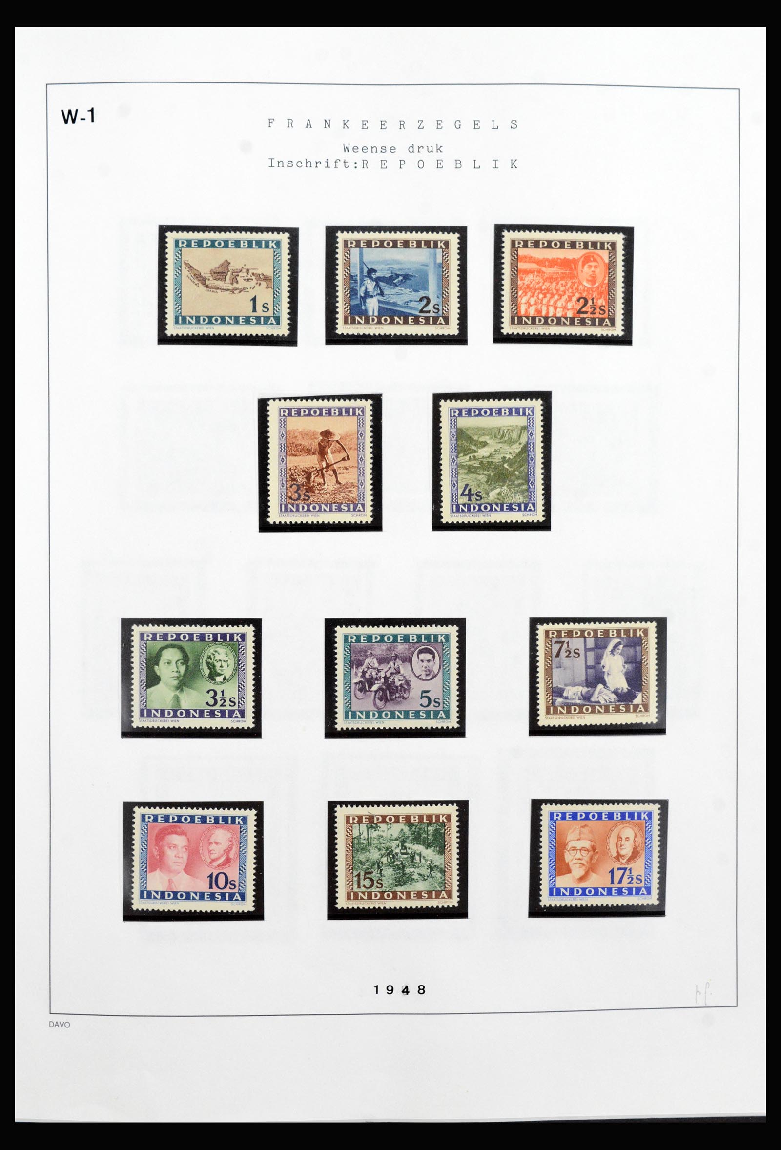40209 0012 - Stamp collection 40209 Indonesia Viennese printings.