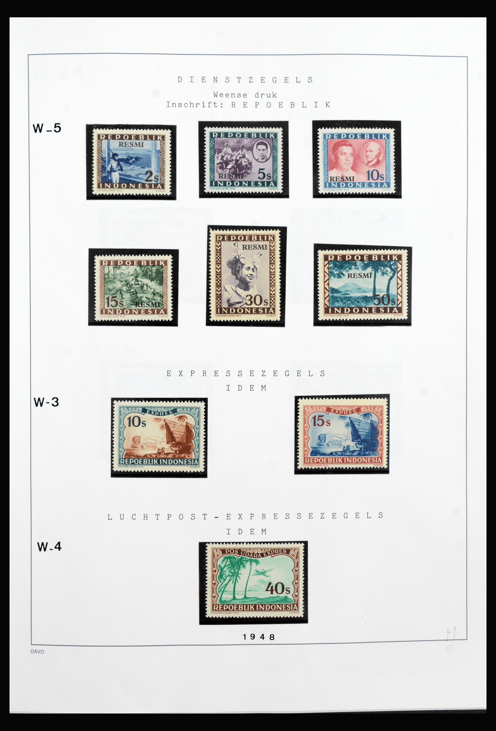 40209 0016 - Stamp collection 40209 Indonesia Viennese printings.
