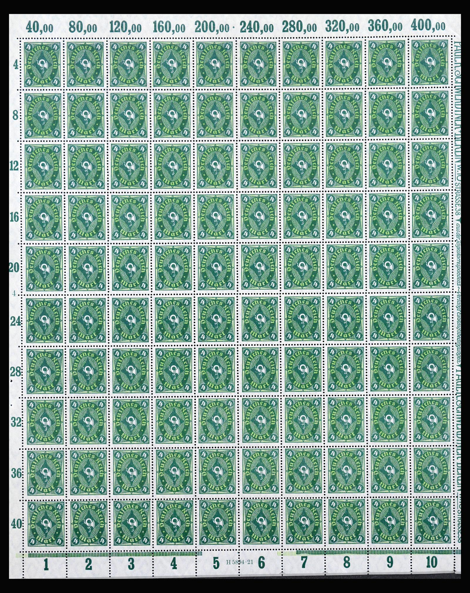 40211 0008 - Postzegel verzameling 40211 Duitse Rijk complete inflavellen.