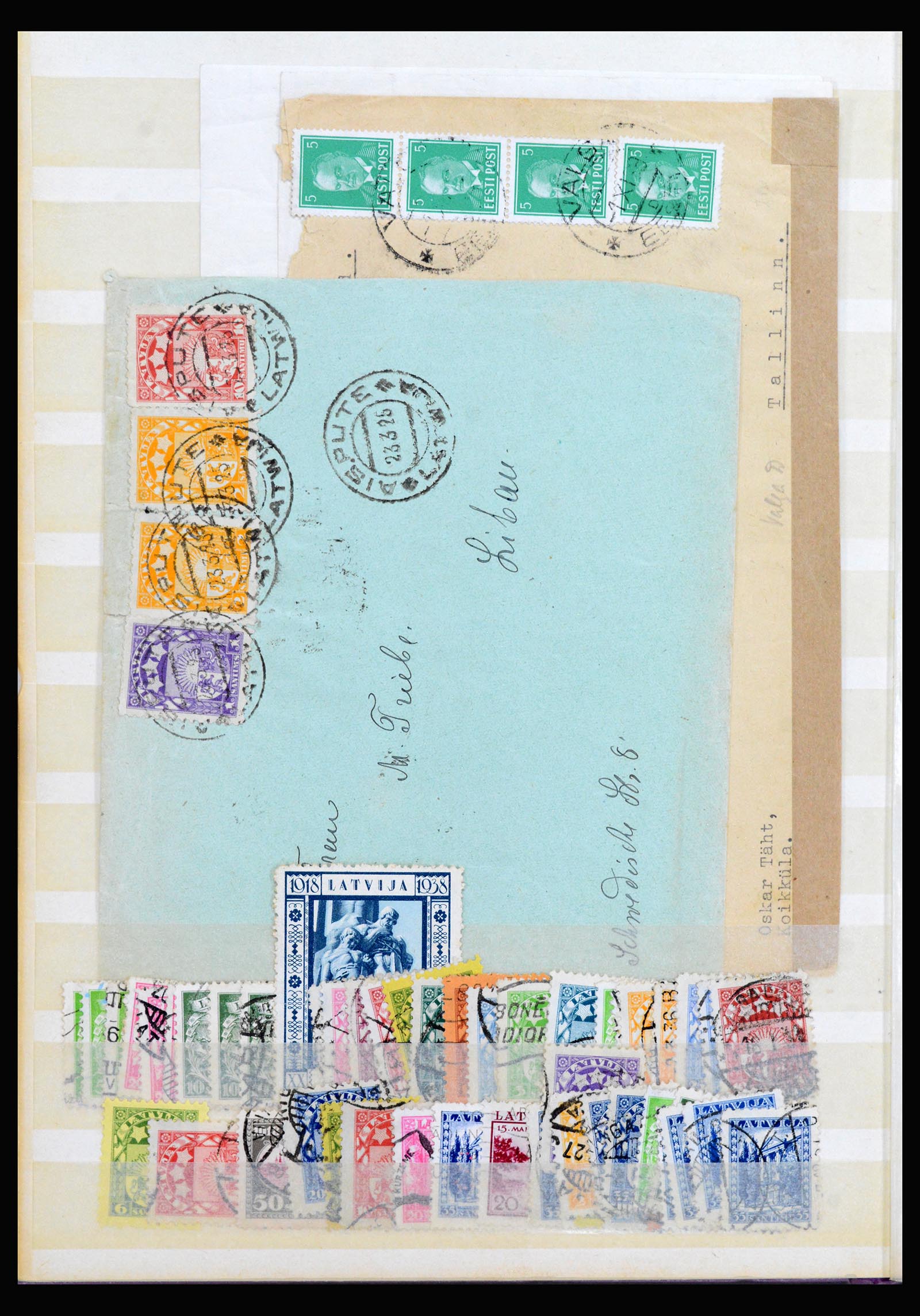 40222 0012 - Postzegelverzameling 40222 Baltische Staten 1918-1945.