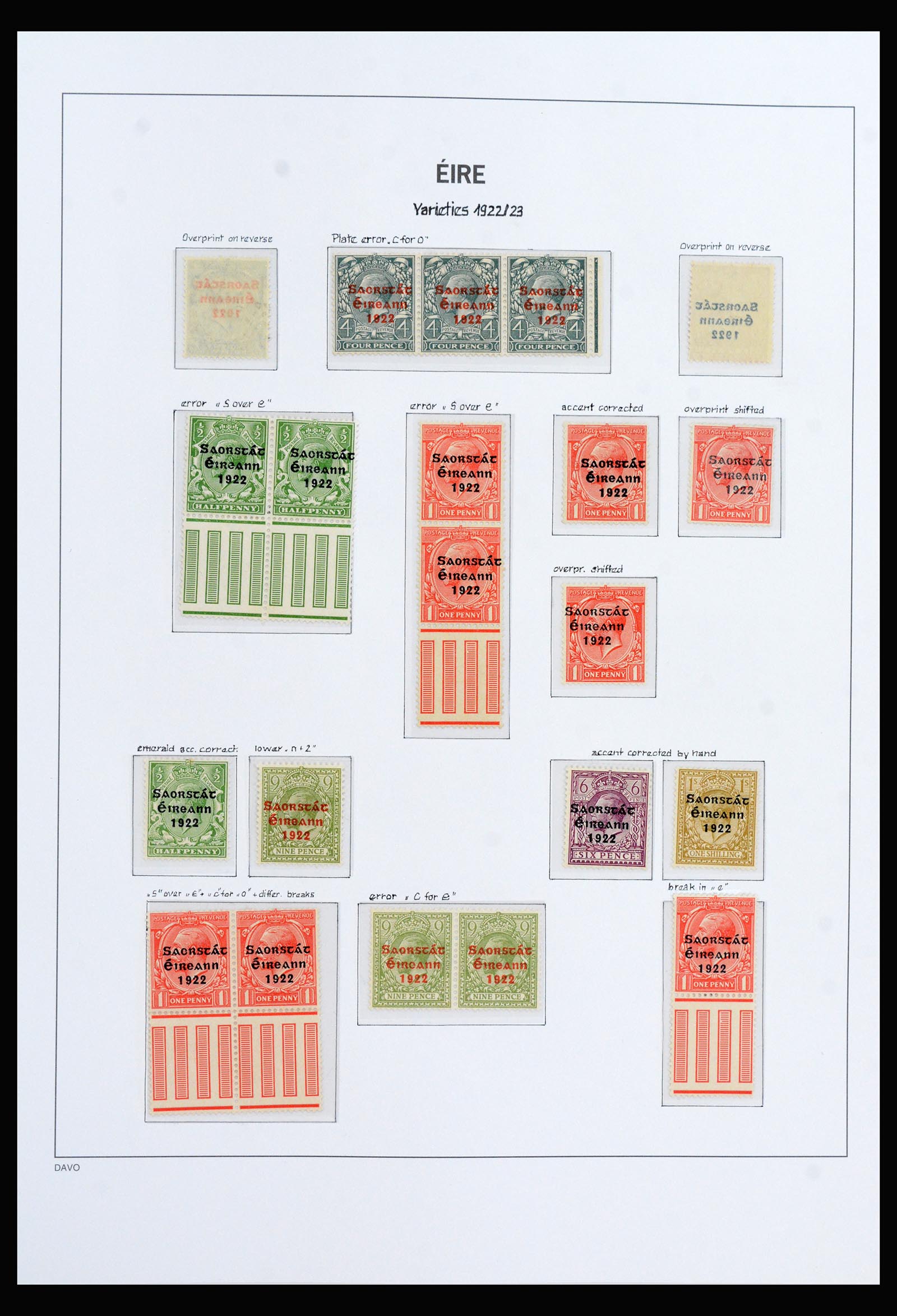 40234 0019 - Postzegelverzameling 40234 Ierland supercollectie 1922-1935.