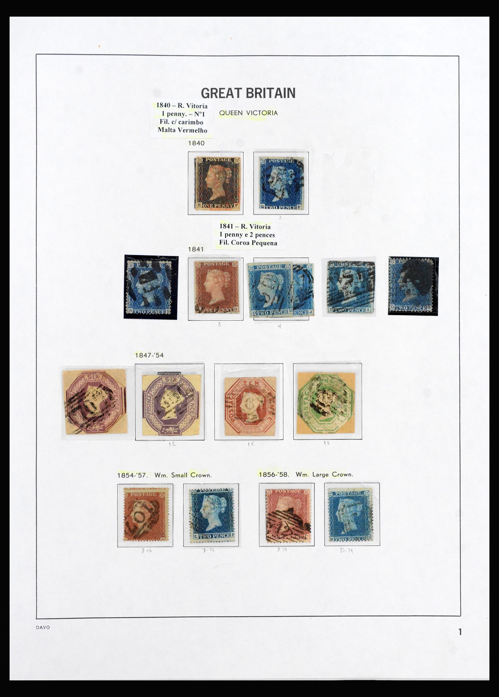 40270 0001 - Postzegel verzameling 40270 Engeland 1840-1970.