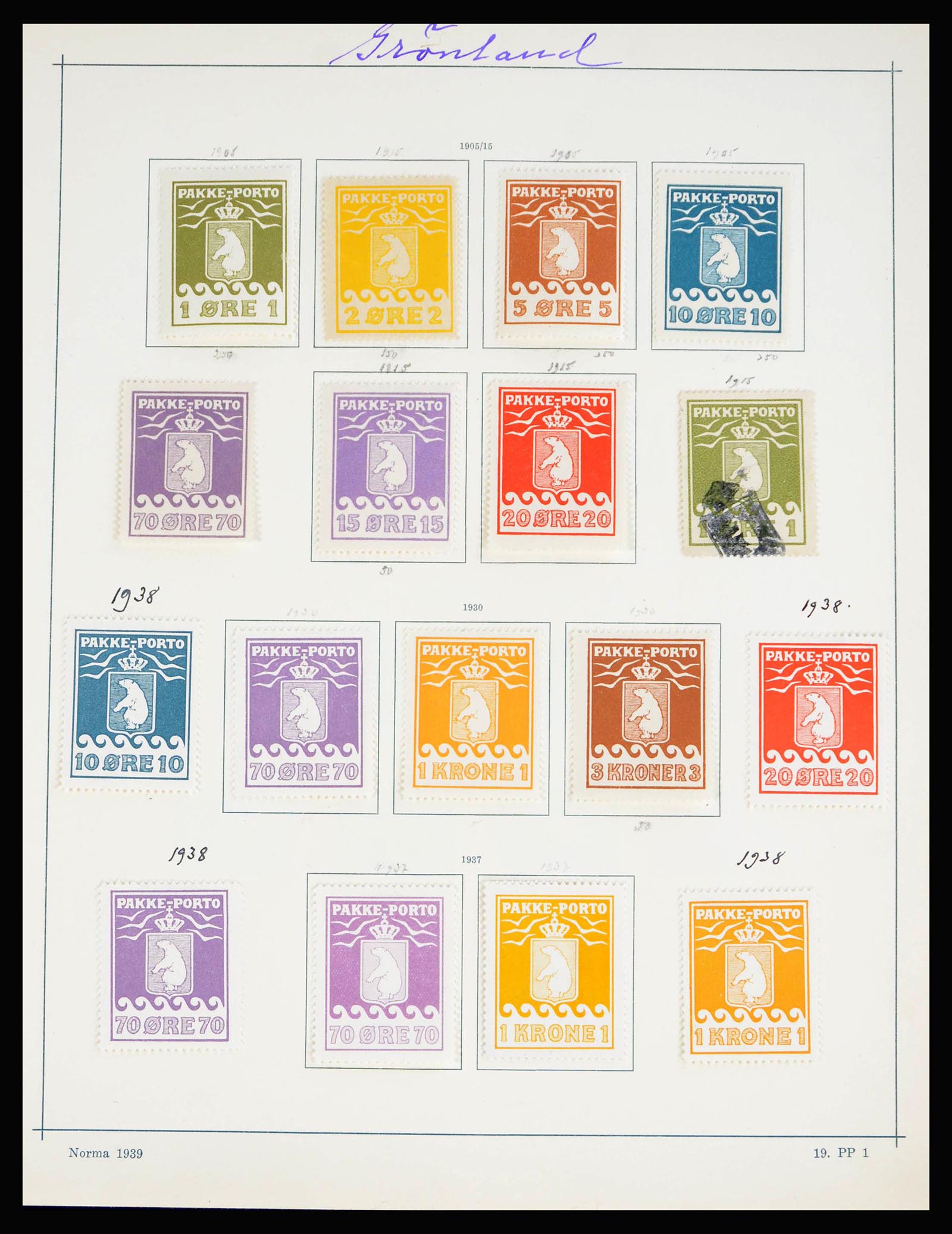 40272 0001 - Stamp collection 40272 Greenland complete 1905-1956. 40272 0001 - Stamp collection 40272 Greenland complete 1905-1956.