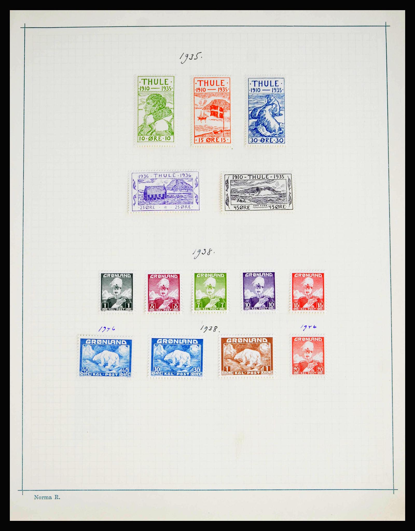 40272 0002 - Stamp collection 40272 Greenland complete 1905-1956. 40272 0002 - Stamp collection 40272 Greenland complete 1905-1956.