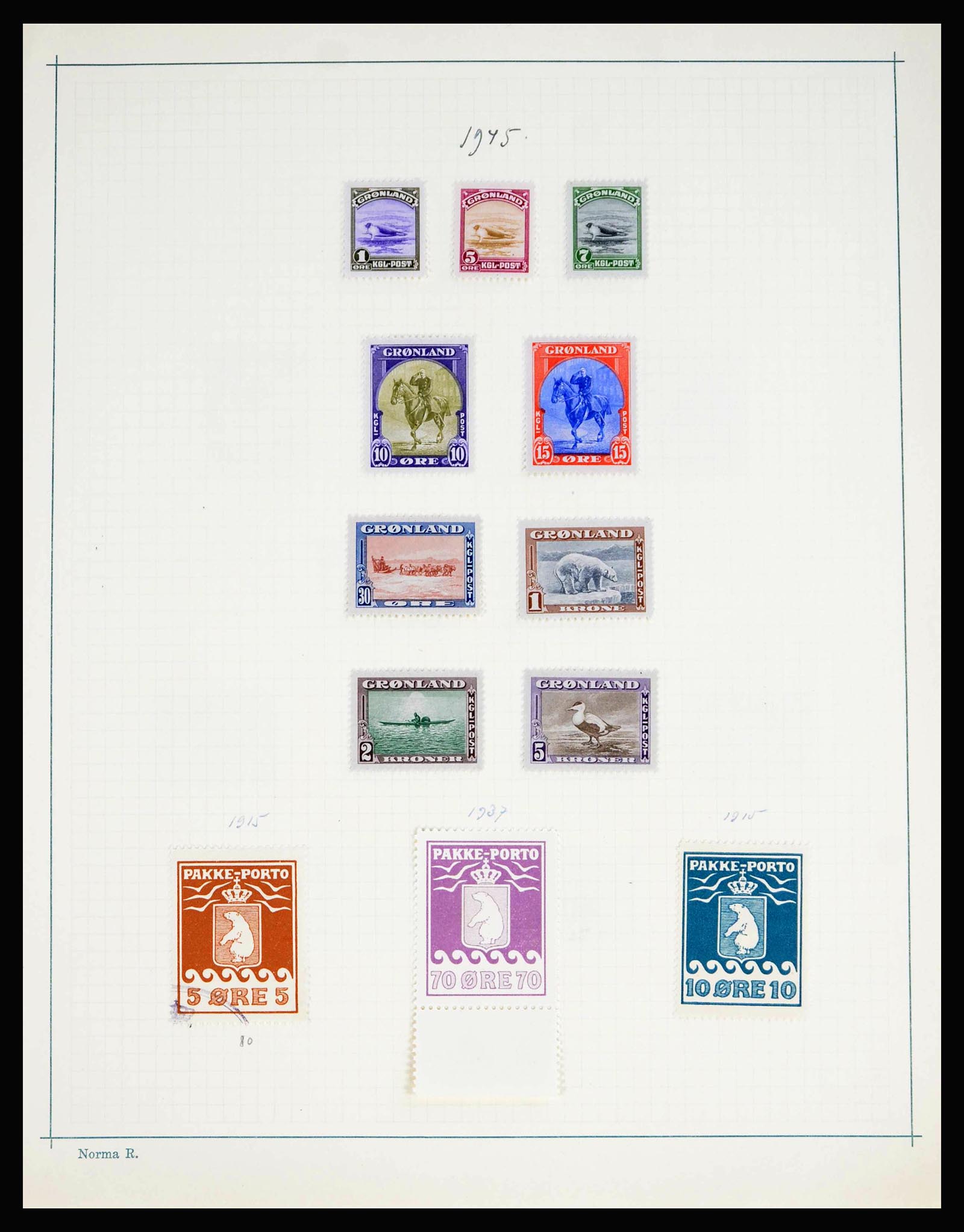 40272 0003 - Stamp collection 40272 Greenland complete 1905-1956. 40272 0003 - Stamp collection 40272 Greenland complete 1905-1956.