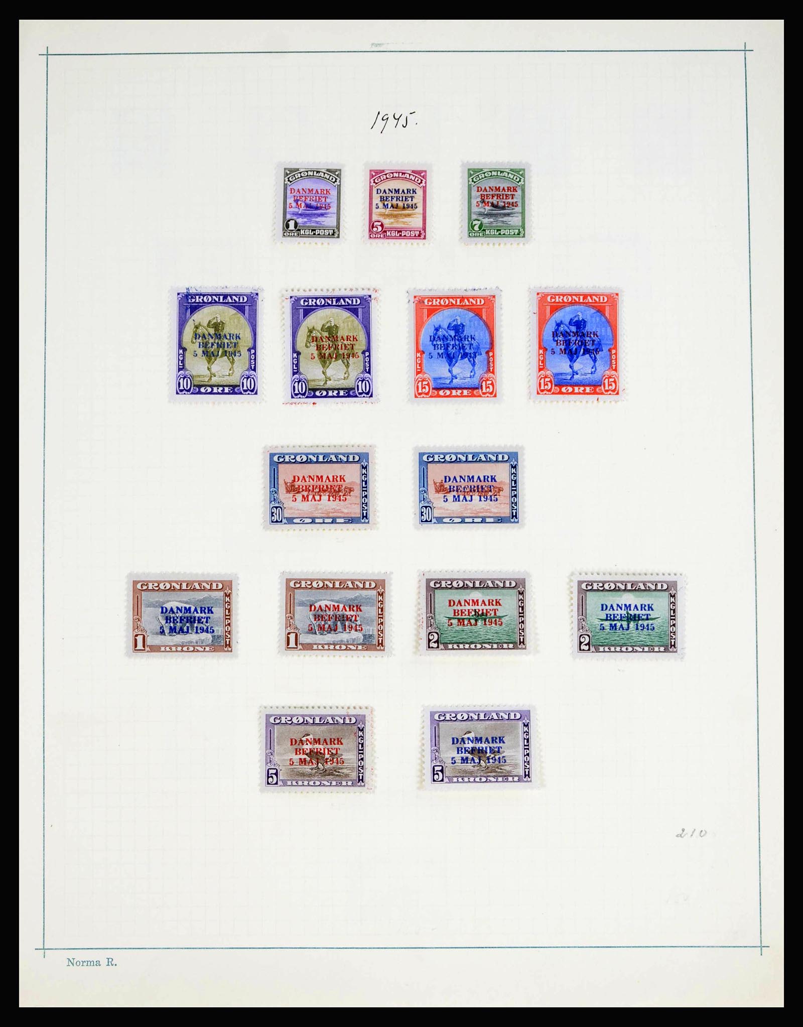 40272 0004 - Stamp collection 40272 Greenland complete 1905-1956. 40272 0004 - Stamp collection 40272 Greenland complete 1905-1956.