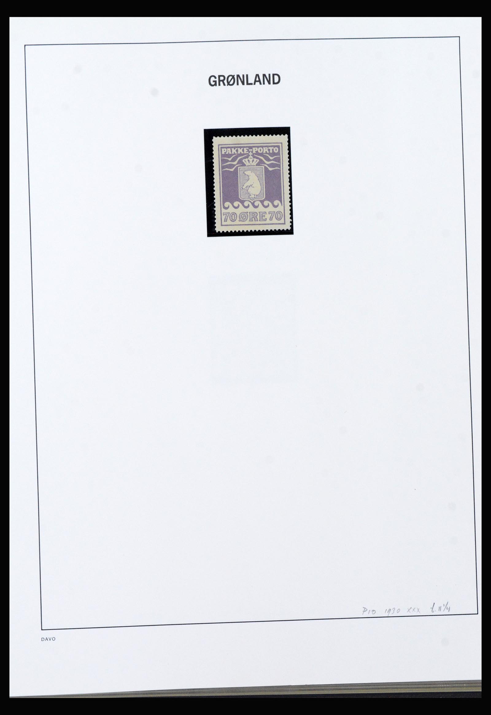 40301 0008 - Postzegel verzameling 40301 Groenland Pakke Porto 1905-1937.
