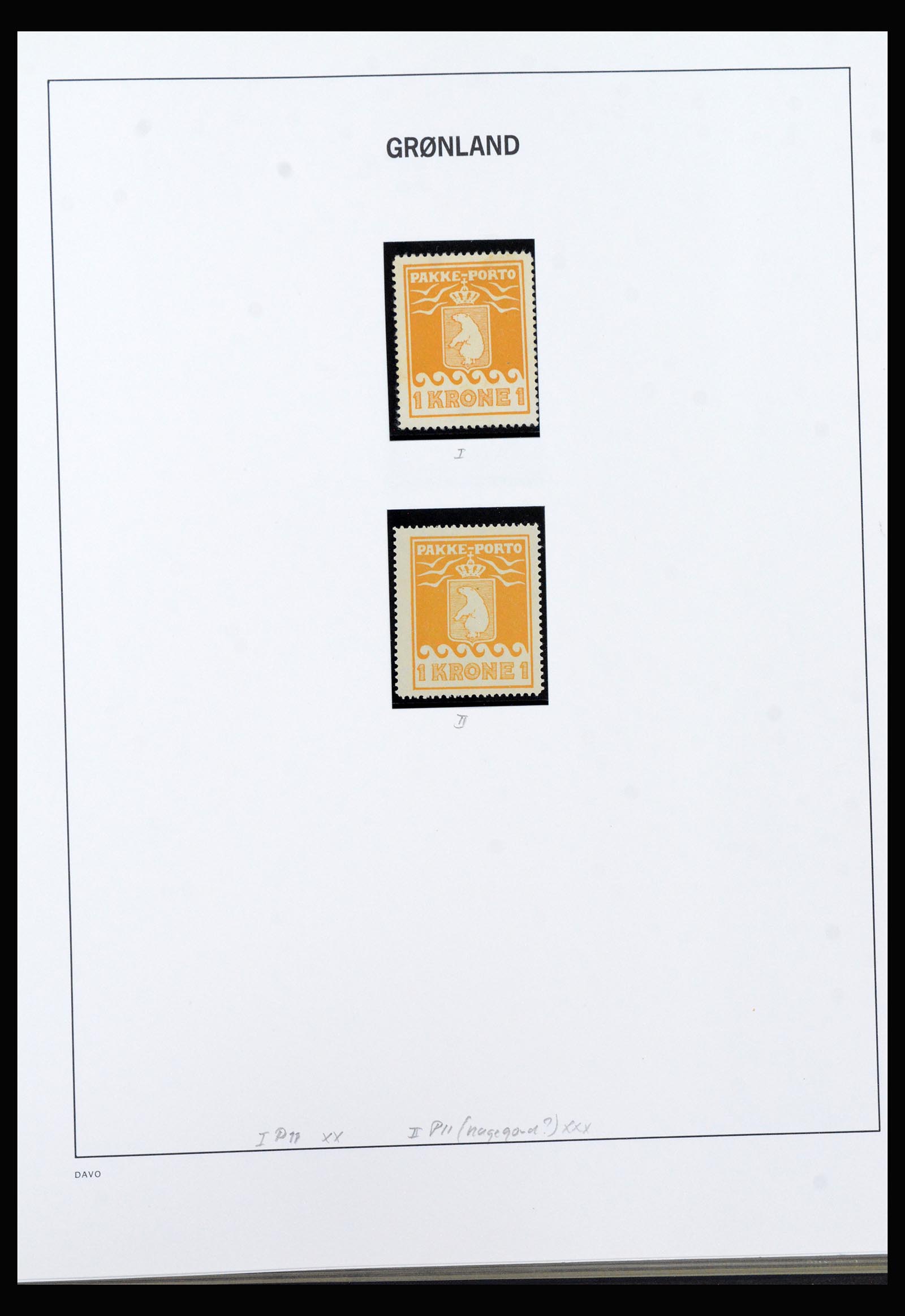 40301 0009 - Postzegel verzameling 40301 Groenland Pakke Porto 1905-1937.