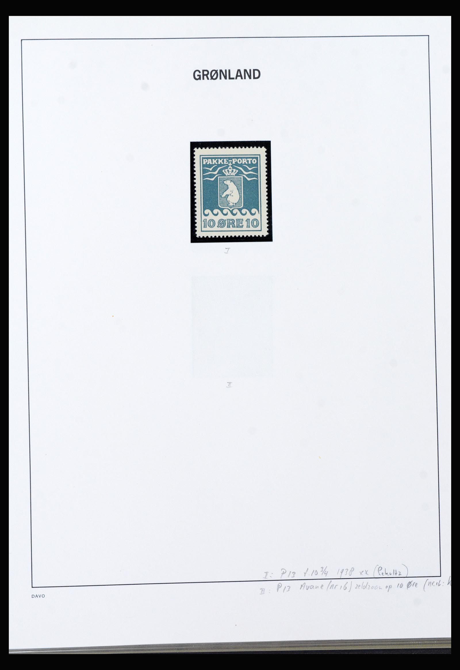 40301 0011 - Postzegel verzameling 40301 Groenland Pakke Porto 1905-1937.