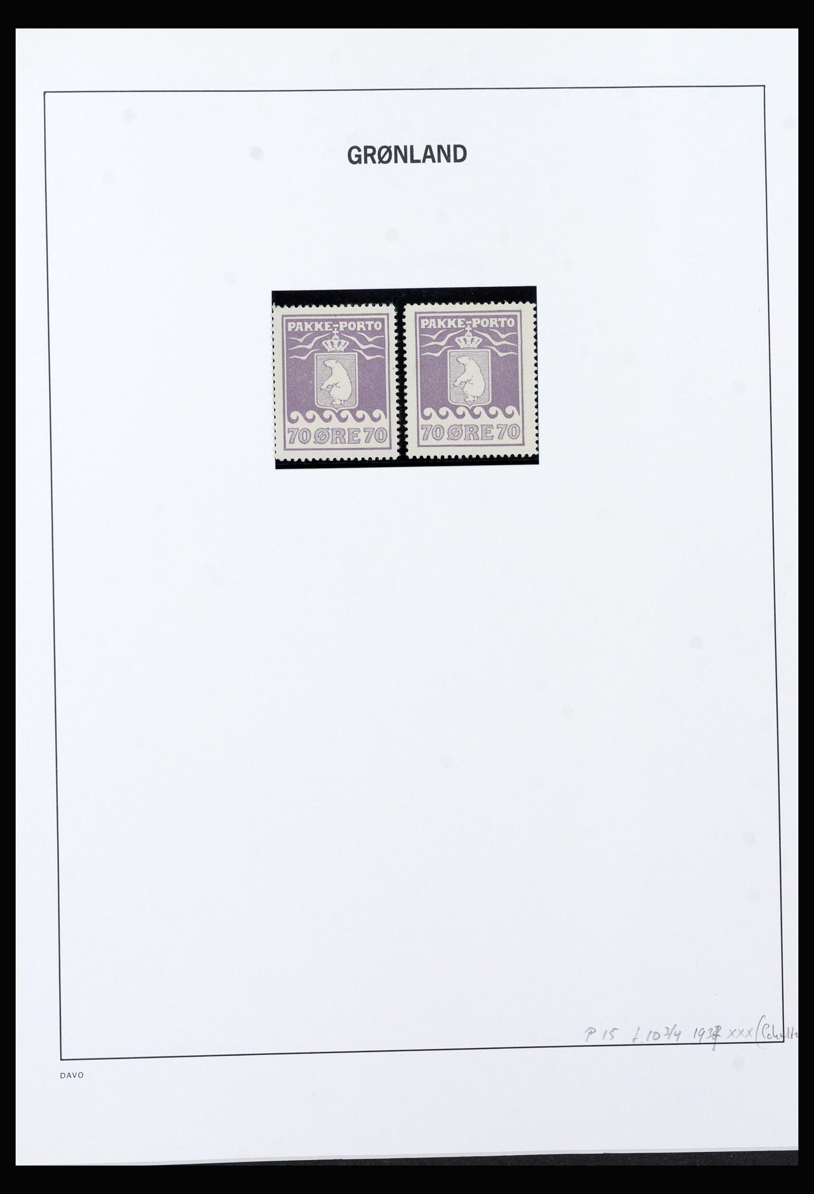40301 0013 - Postzegel verzameling 40301 Groenland Pakke Porto 1905-1937.