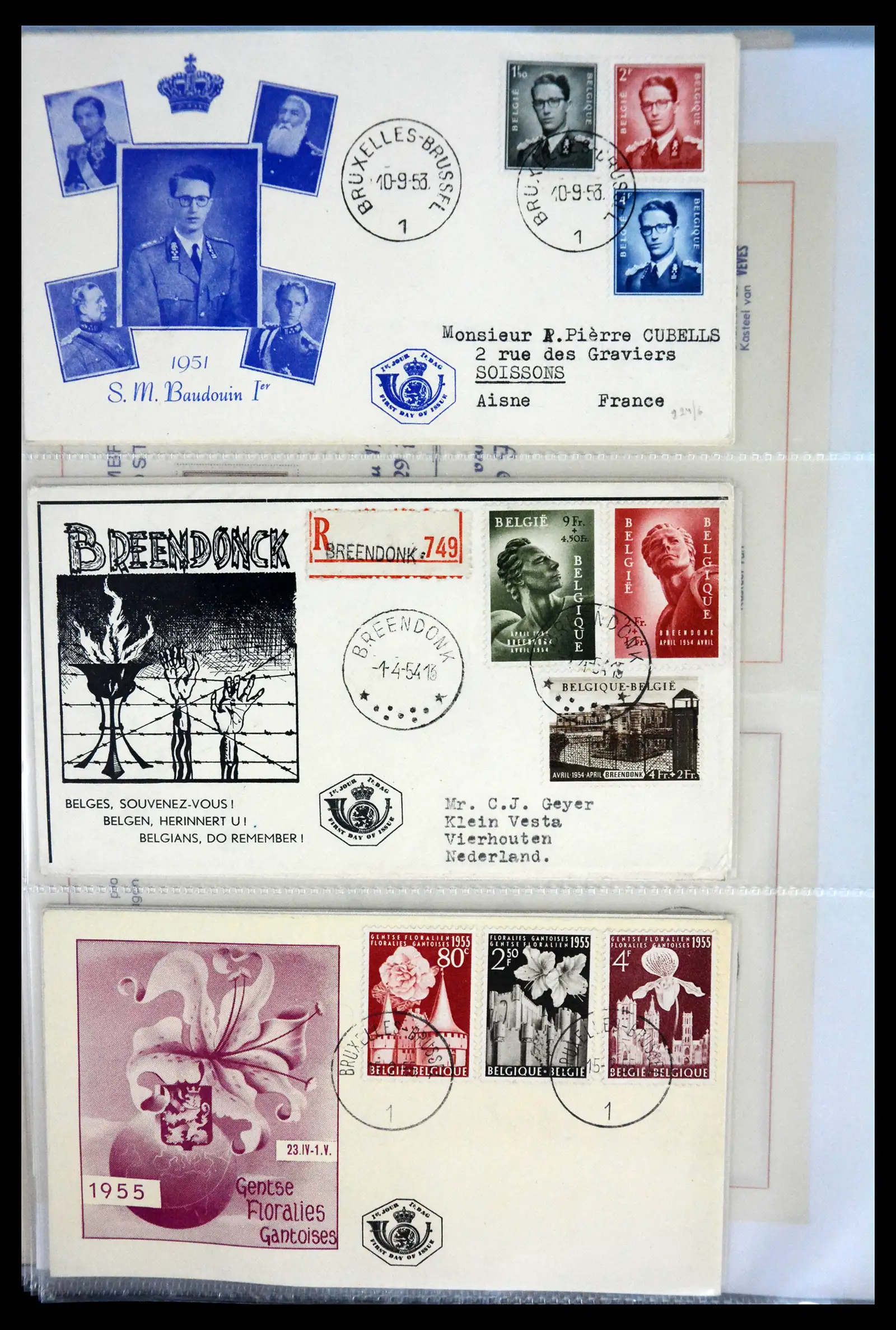 40302 0042 - Stamp collection 40302 Belgium covers/fdc's 1832-2008.