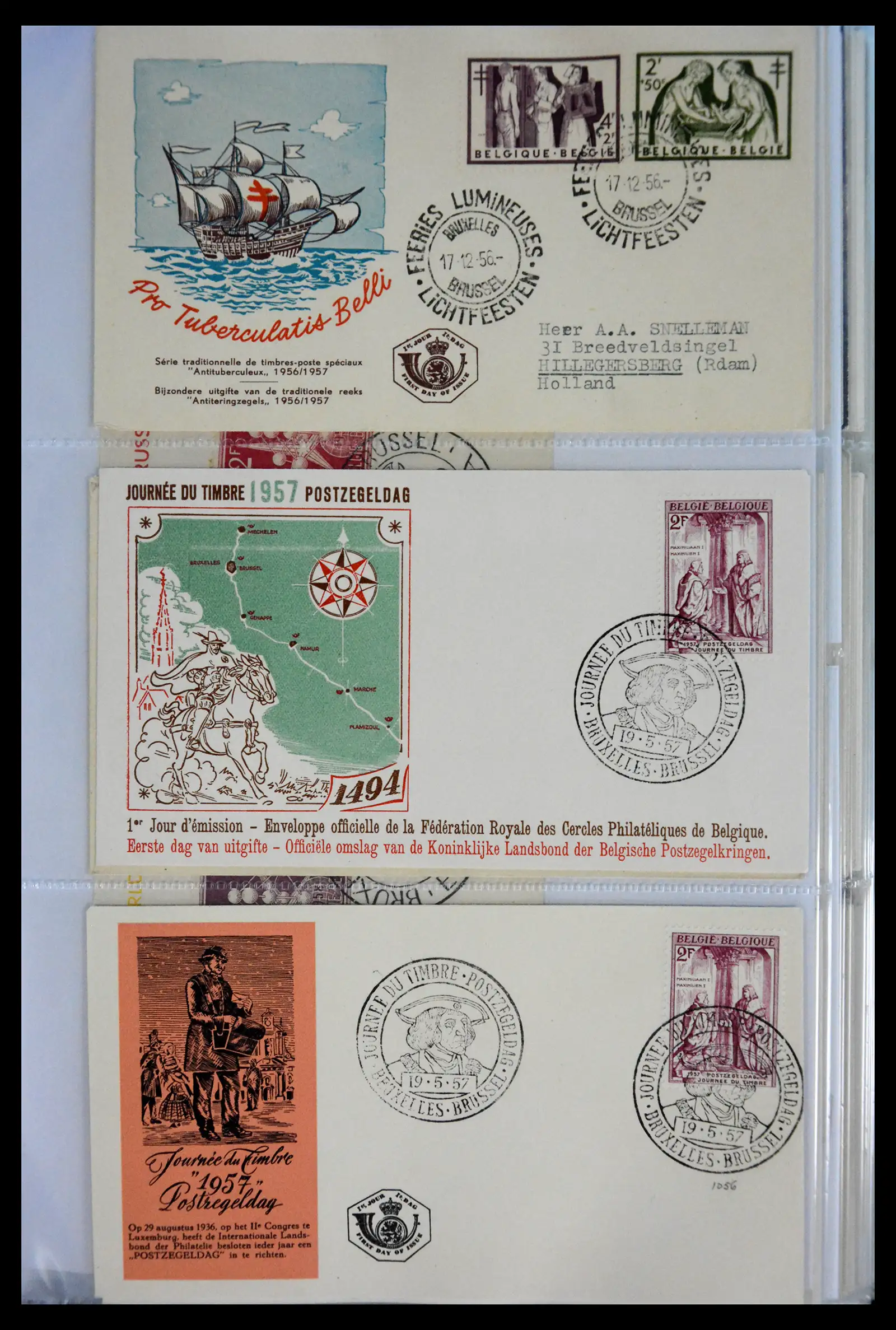 40302 0063 - Stamp collection 40302 Belgium covers/fdc's 1832-2008.