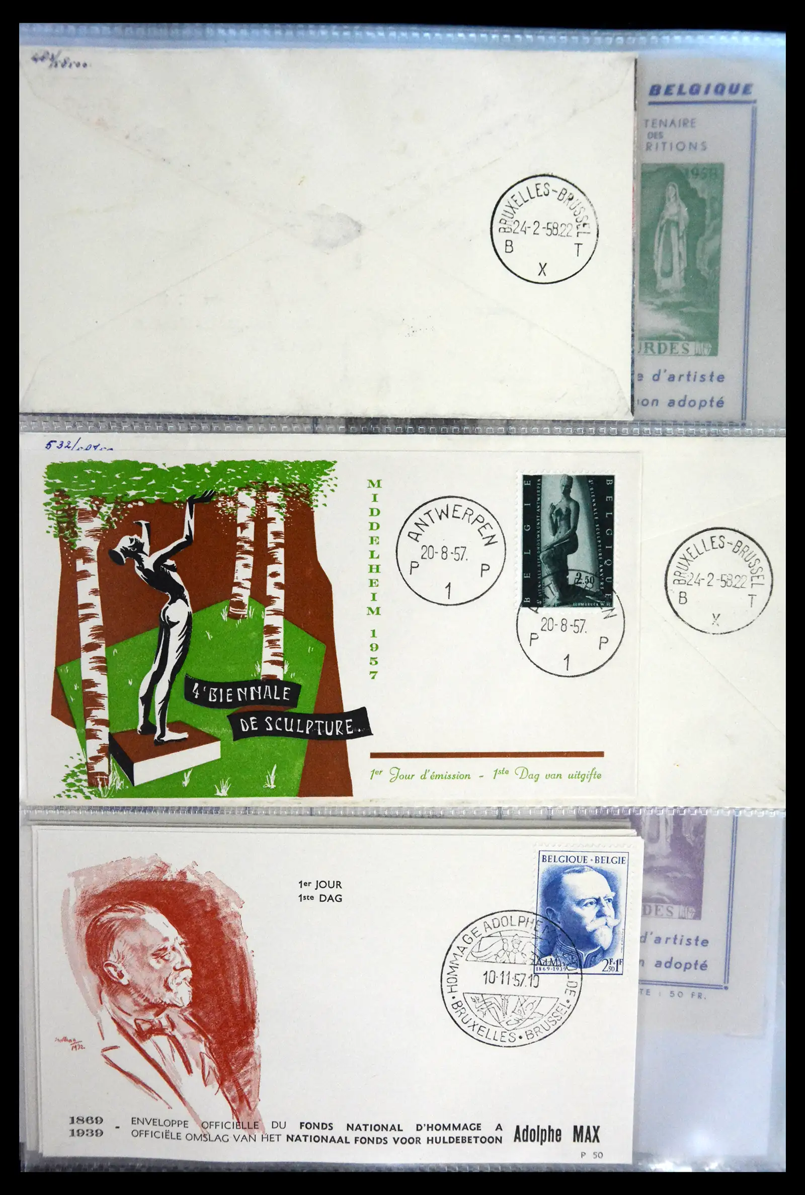 40302 0078 - Stamp collection 40302 Belgium covers/fdc's 1832-2008.