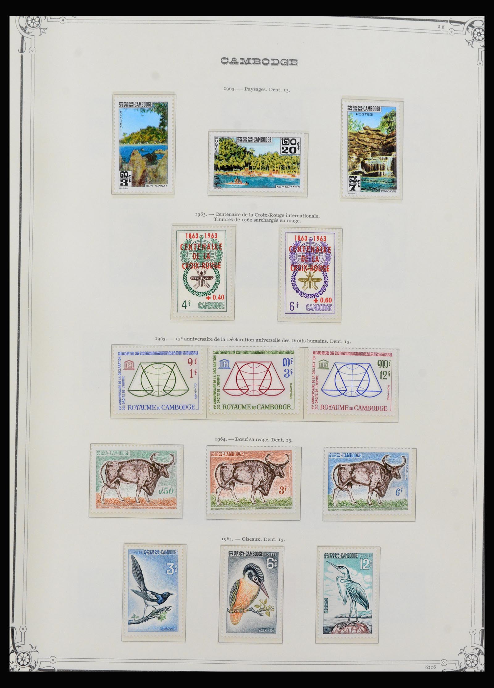 40306 0009 - Postzegel verzameling 40306 Laos en Cambodja 1951-1974.